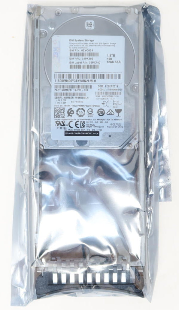 IBM 02PX589 02YC024 02PX740 1.8TB SAS 2.5" 10K 12G V5030E Hard Drive