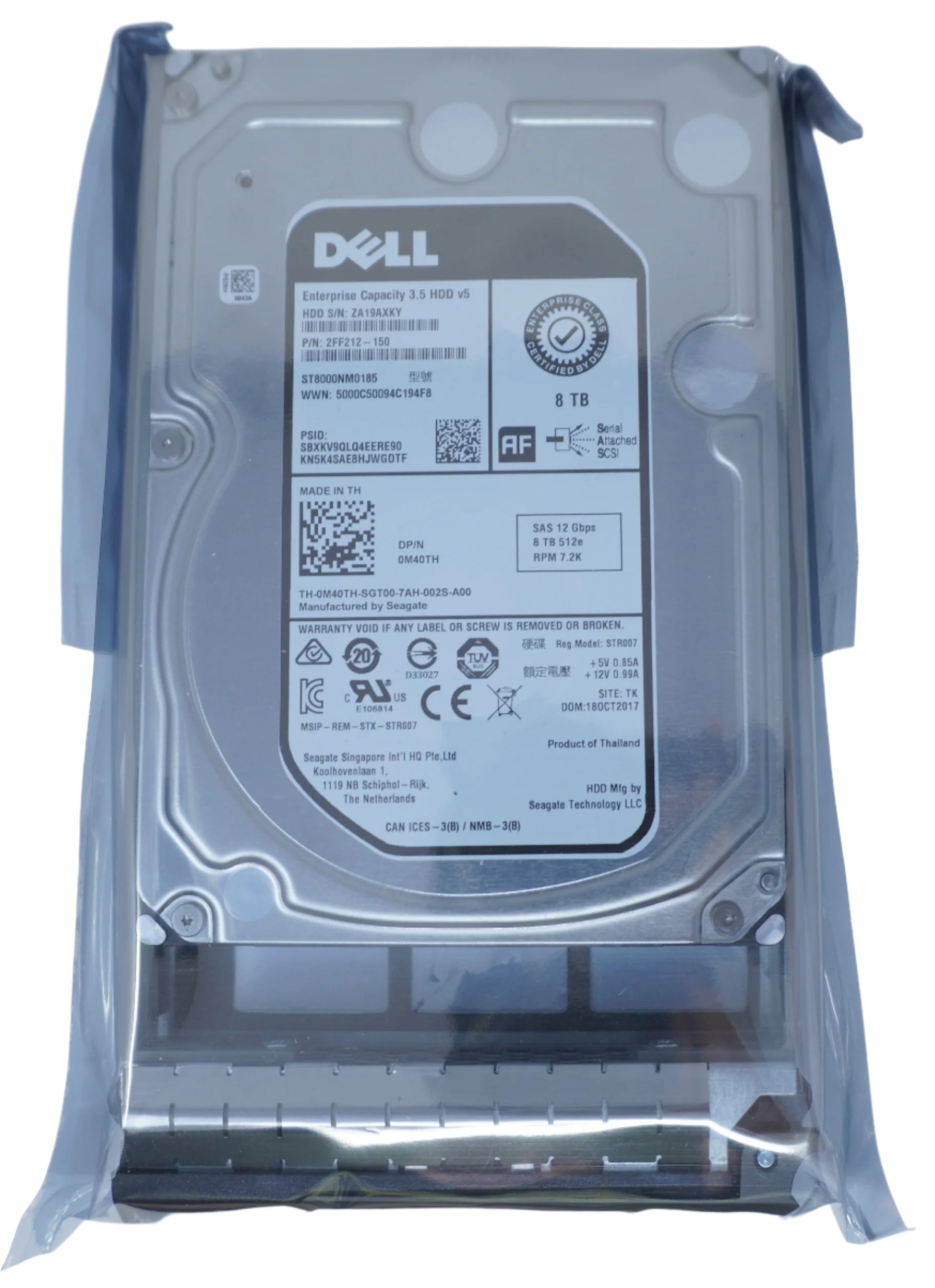 0M40TH ST8000NM0185 Dell 8TB 7.2K RPM 12Gb