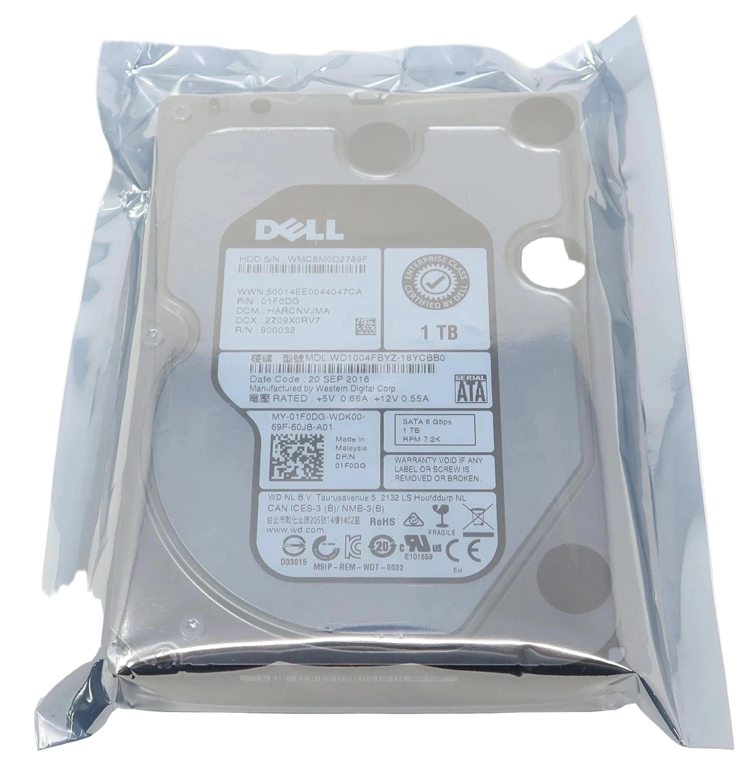 Dell 1F0DG 1TB 3.5" SATA WD1004FBYZ