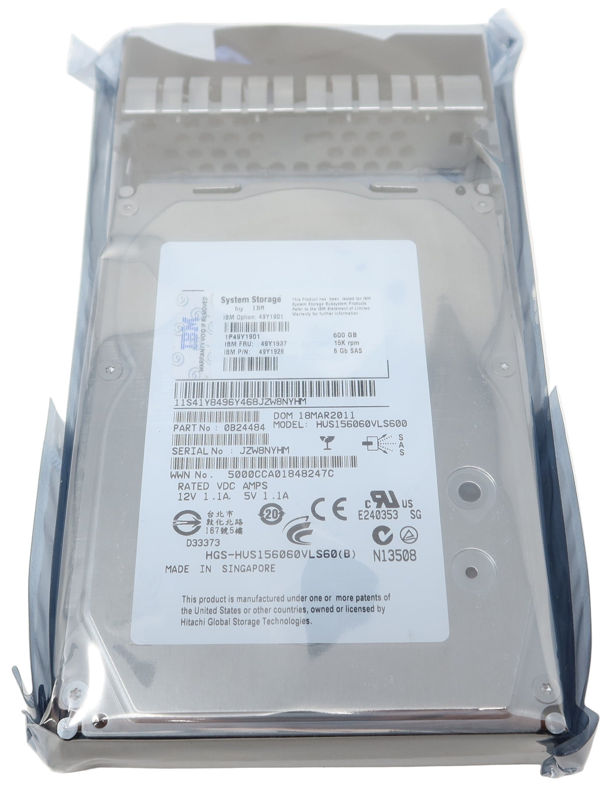 IBM 600GB 15K RPM 6Gb/s 3.5" SAS Server Hard Drive 49Y1937