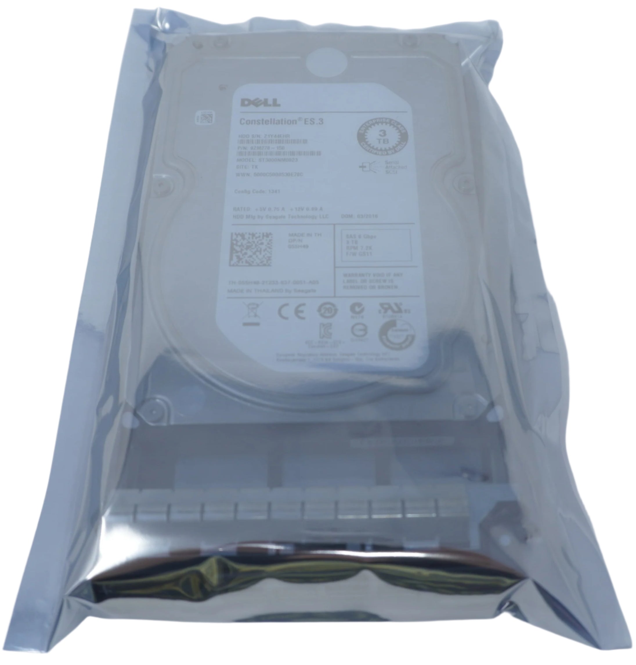 Dell 55H49 Seagate 3TB 7.2K 6G 3.5" SAS Hard Drive ST3000NM0023