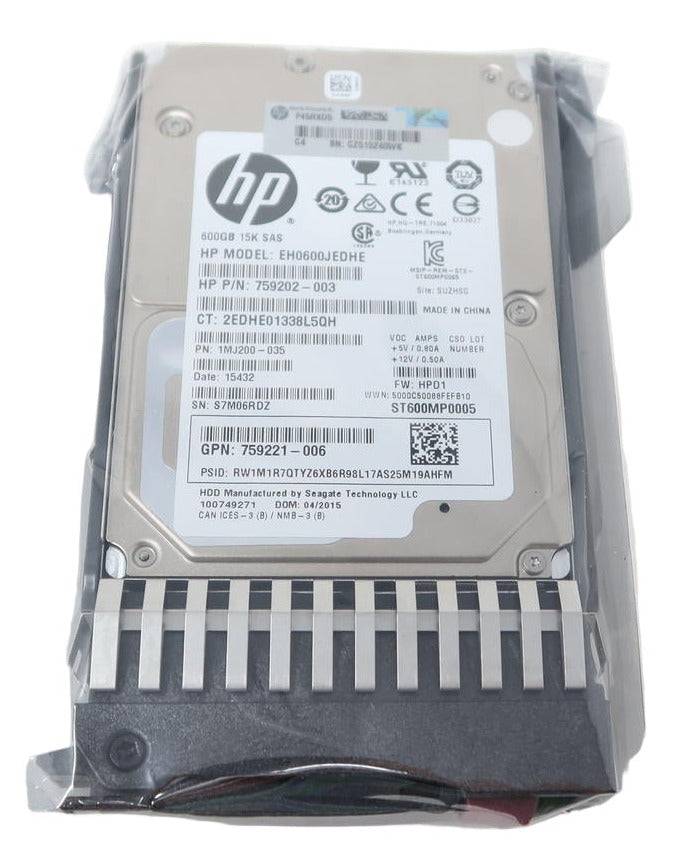 HPE 787642-001 / J9F42A 600GB 15K RPM 12Gbps 2.5"