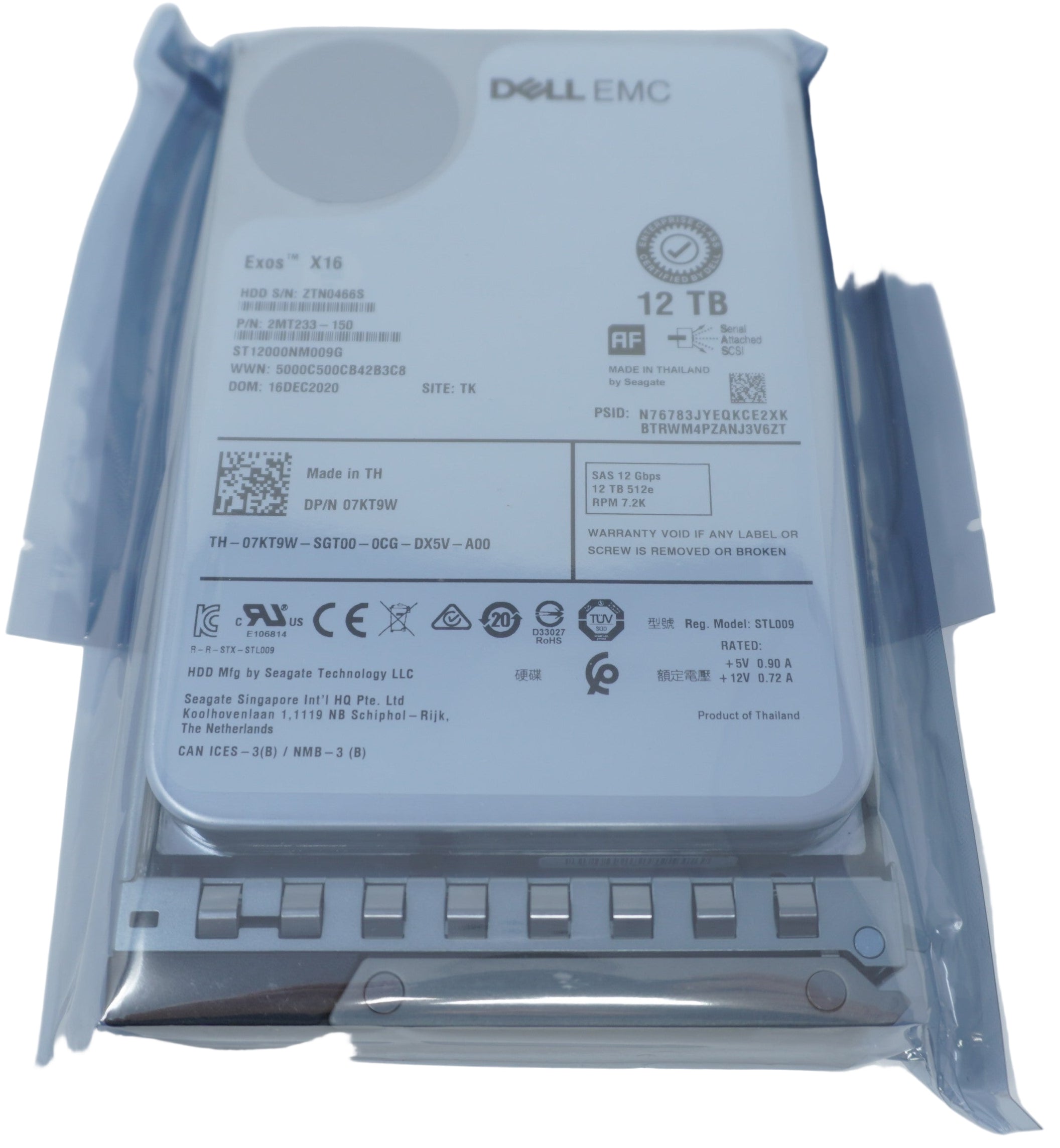ST12000NM009G Dell 12TB SAS 3.5 inch hdd