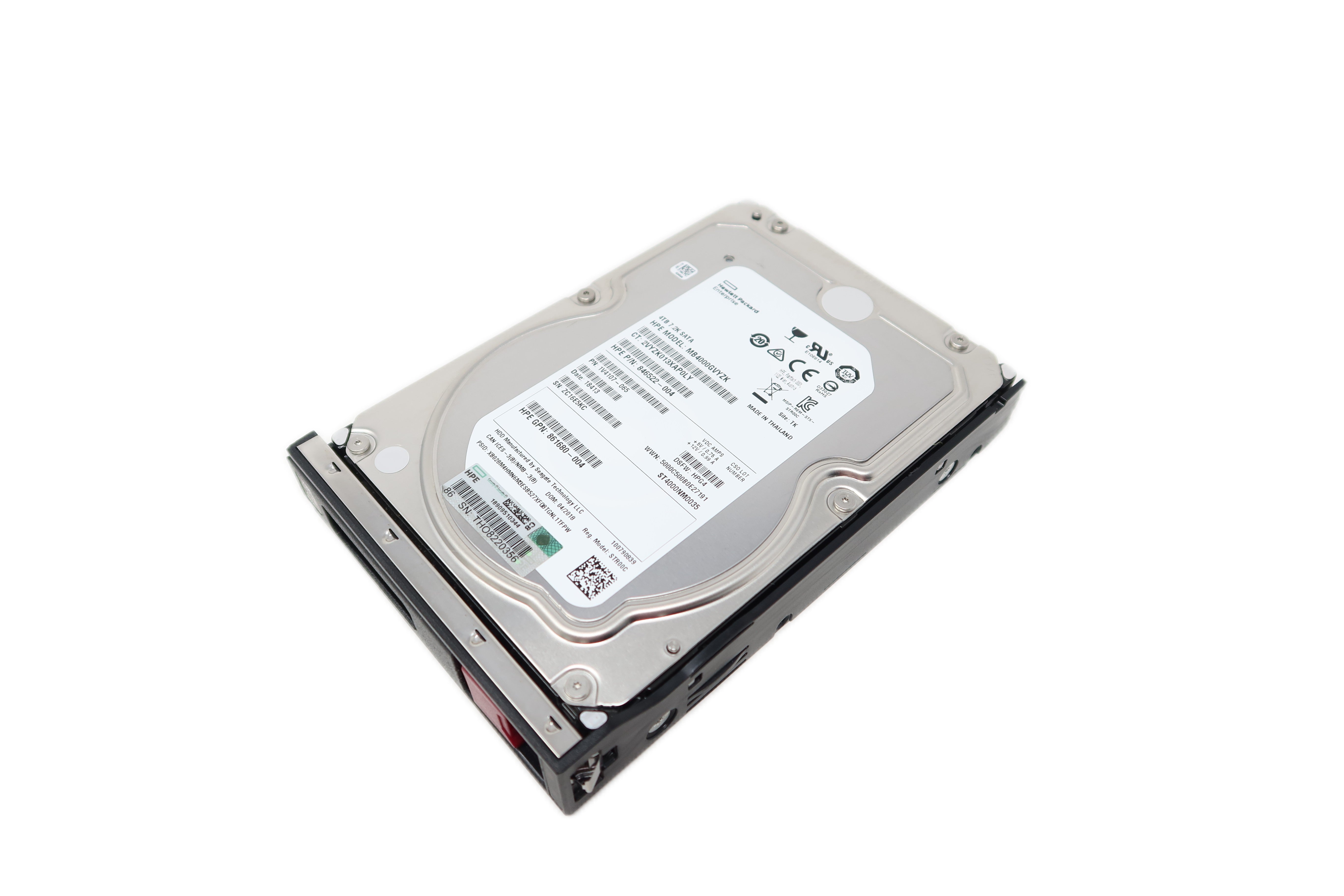 862133-001 861683-B21 HPE 4TB 7.2K 6G LFF 3.5" SATA Drive for G10