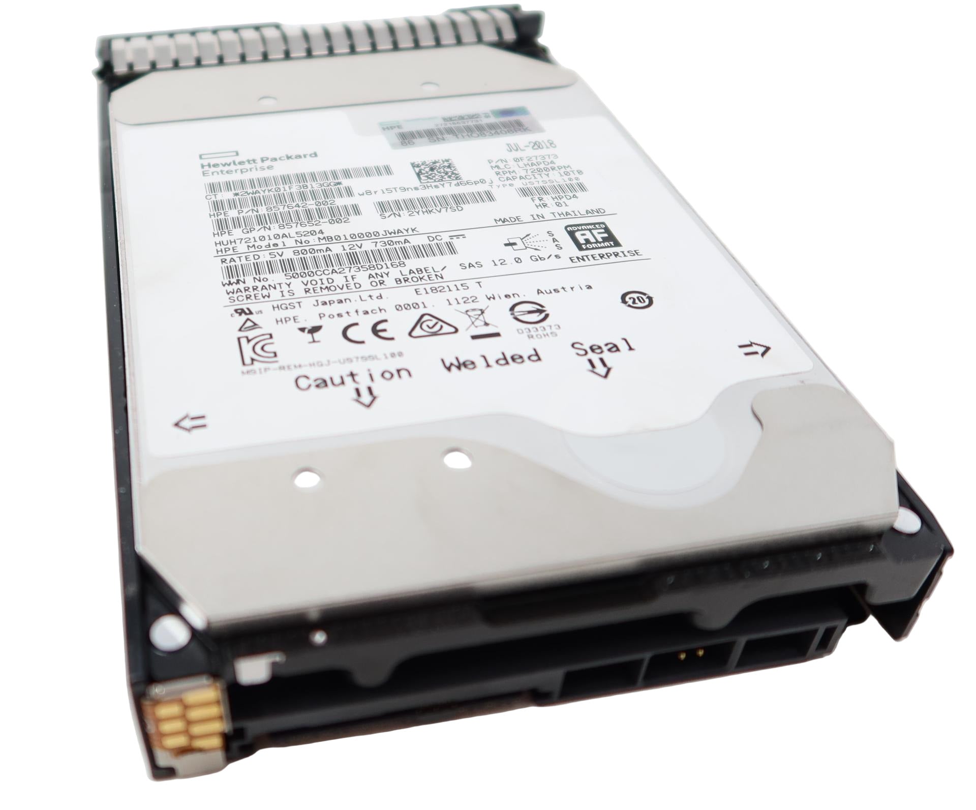 HPE 10TB SAS 3.5" 7.2K 12Gb/s  (857965-001 / 857644-B21)