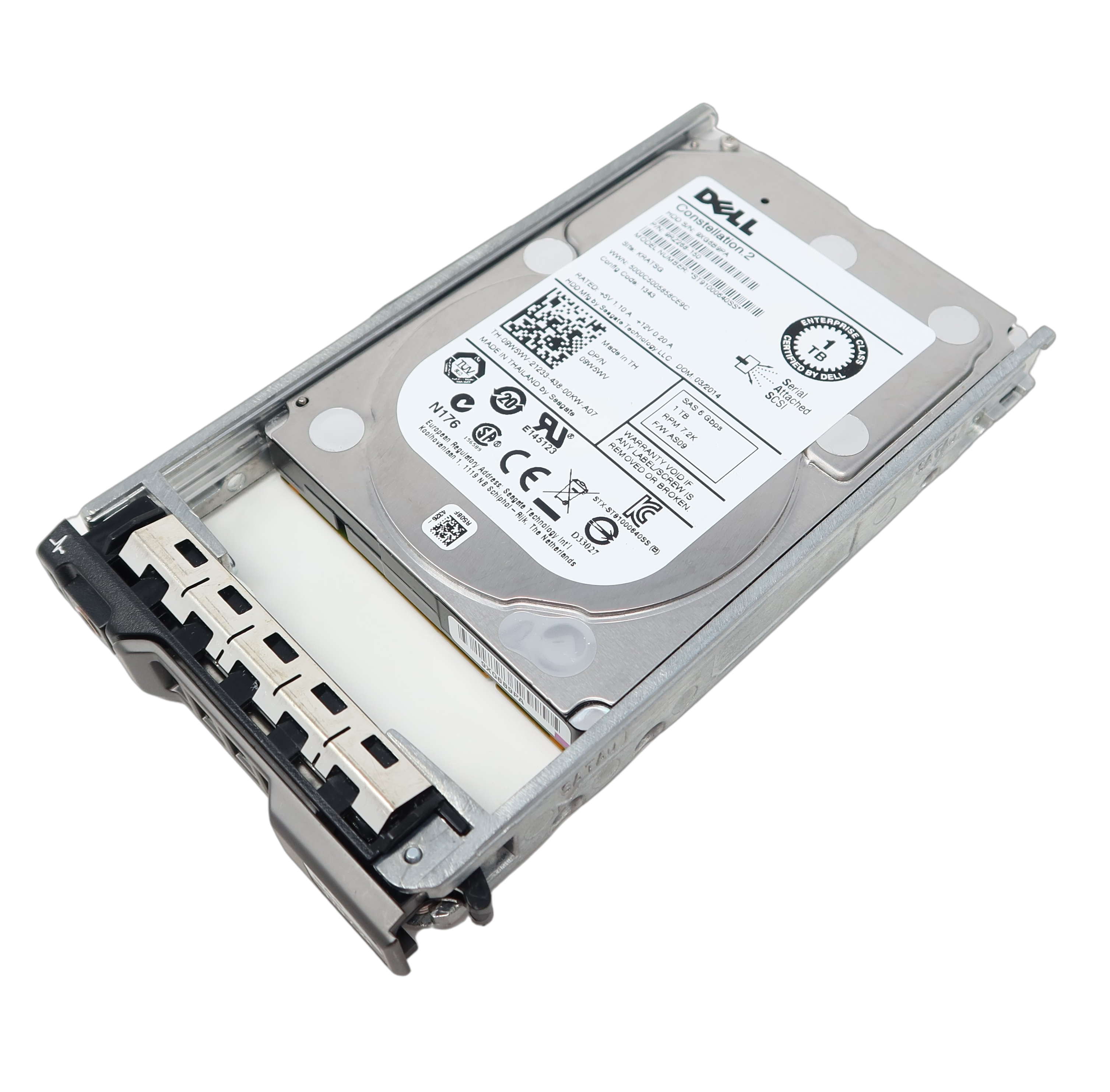 9W5WV Dell 1TB 7.2K 6Gb/s 64MB 2.5 SAS Hard Drive ST91000640SS