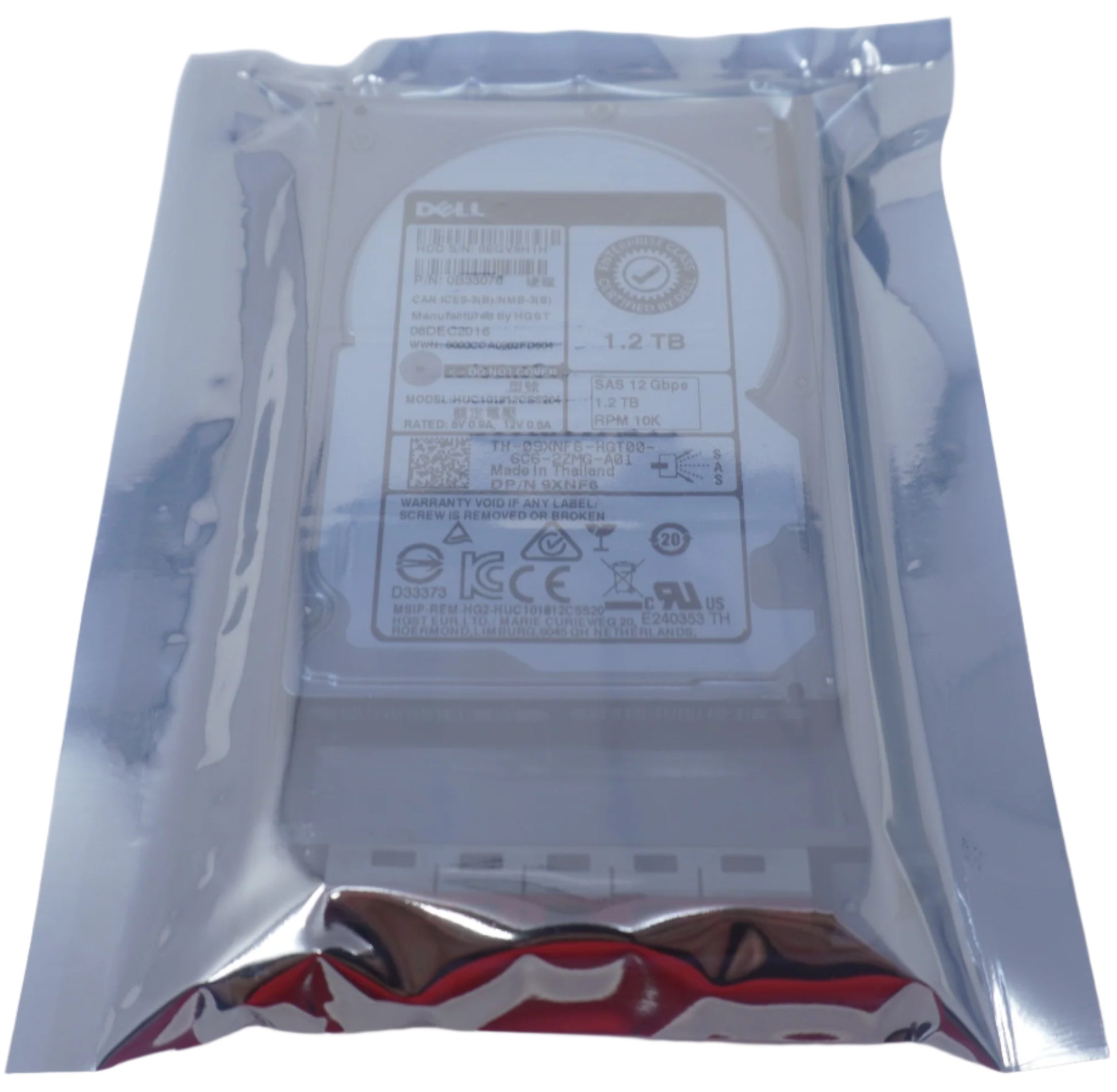 HUC101812CSS204 Dell 1.2TB SAS 10k 2.5" 12G Hard Drive 9XNF6