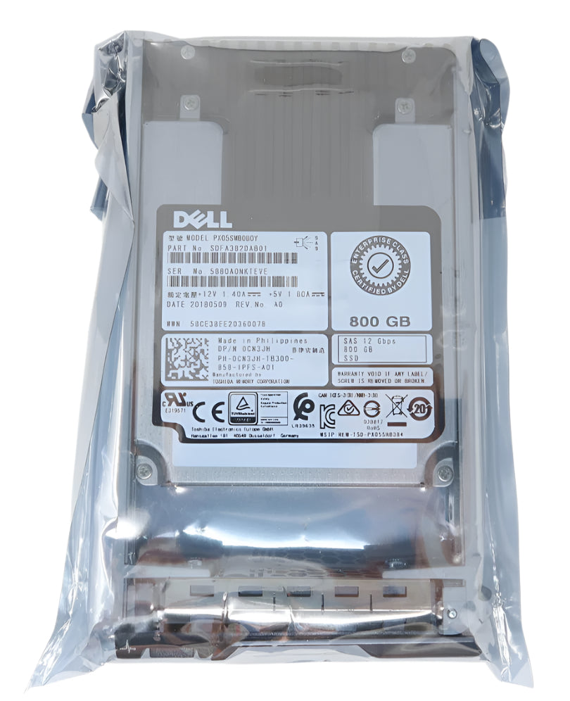 CN3JH Dell 800GB SAS 2.5" 12G MU SSD Gen13 Solid State Drive PX05SMB0B0Y