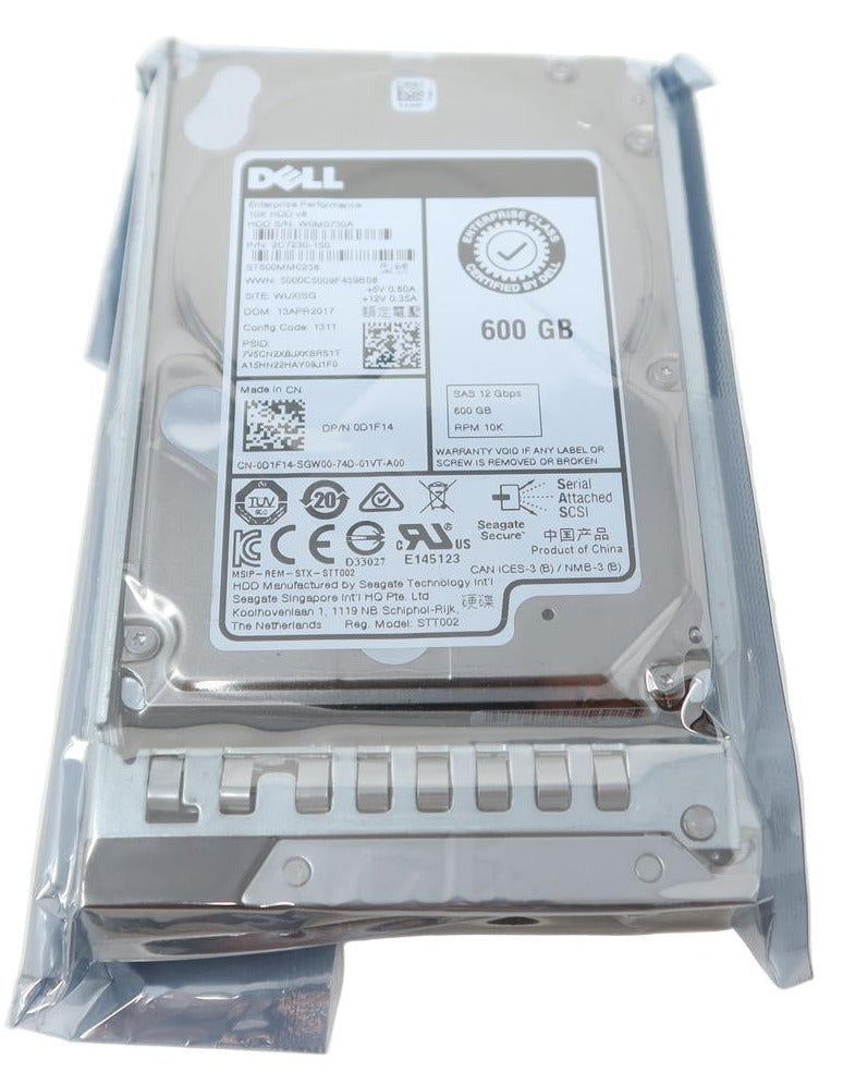 Dell 600GB 10K RPM 12Gb/s 2.5-inch SAS Hard Drive D1F14 ST600MM0238