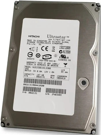 HUS153014VLS300 HGST 147GB 3G 15K SAS 3.5" Hard Drive