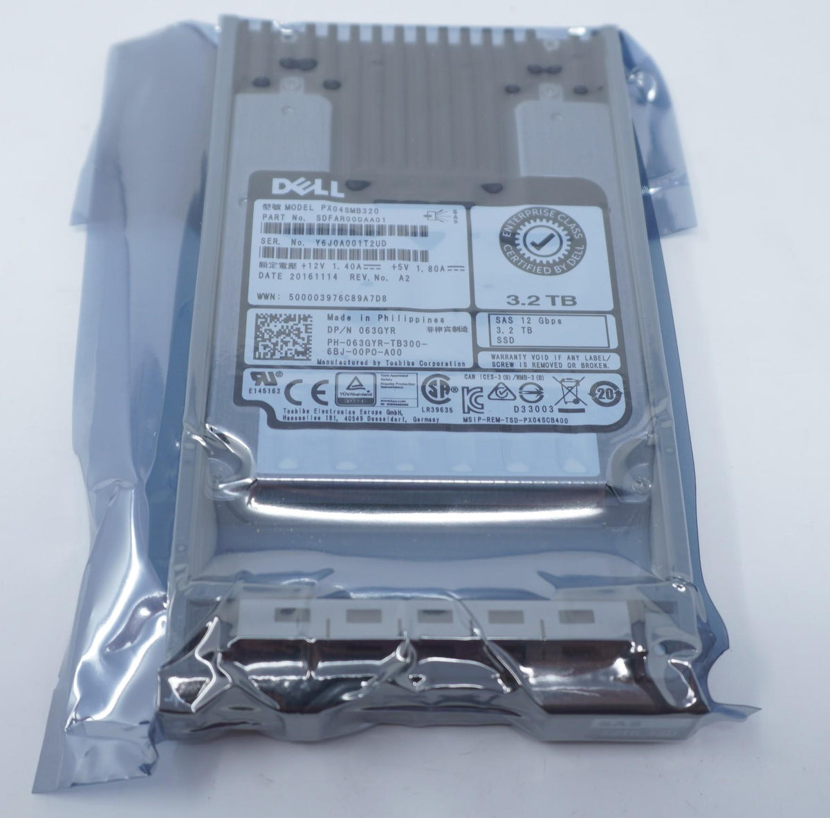Dell PX04SMB320 063GYR 3.2TB 12G SAS 2.5" SSD