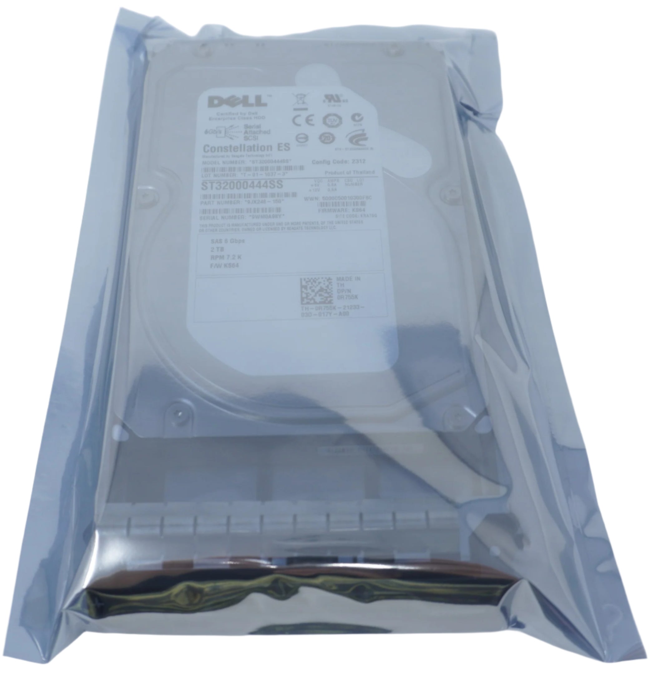 R755K Dell Constellation ES 2TB 7.2K 6Gb/s 3.5" SAS Hard Drive