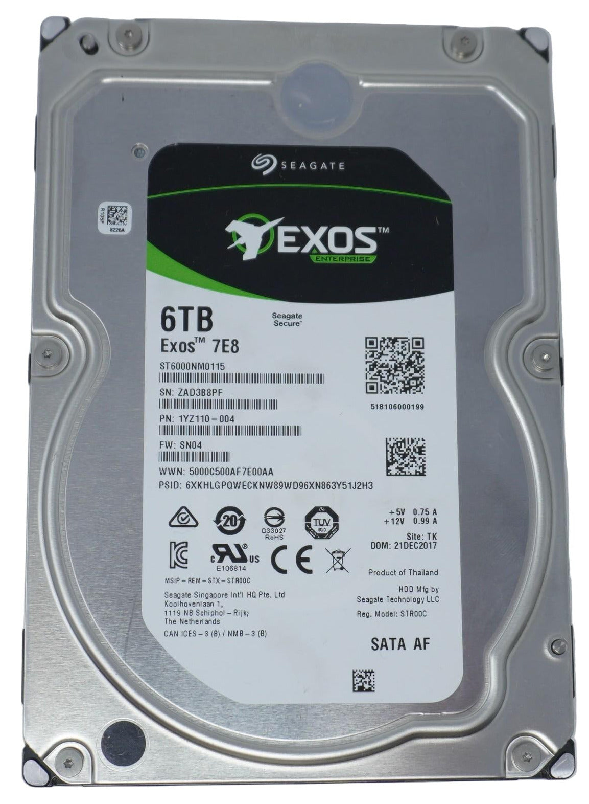 Seagate 6TB 7.2K RPM 6Gb/s 3.5"SATA Hard Drive