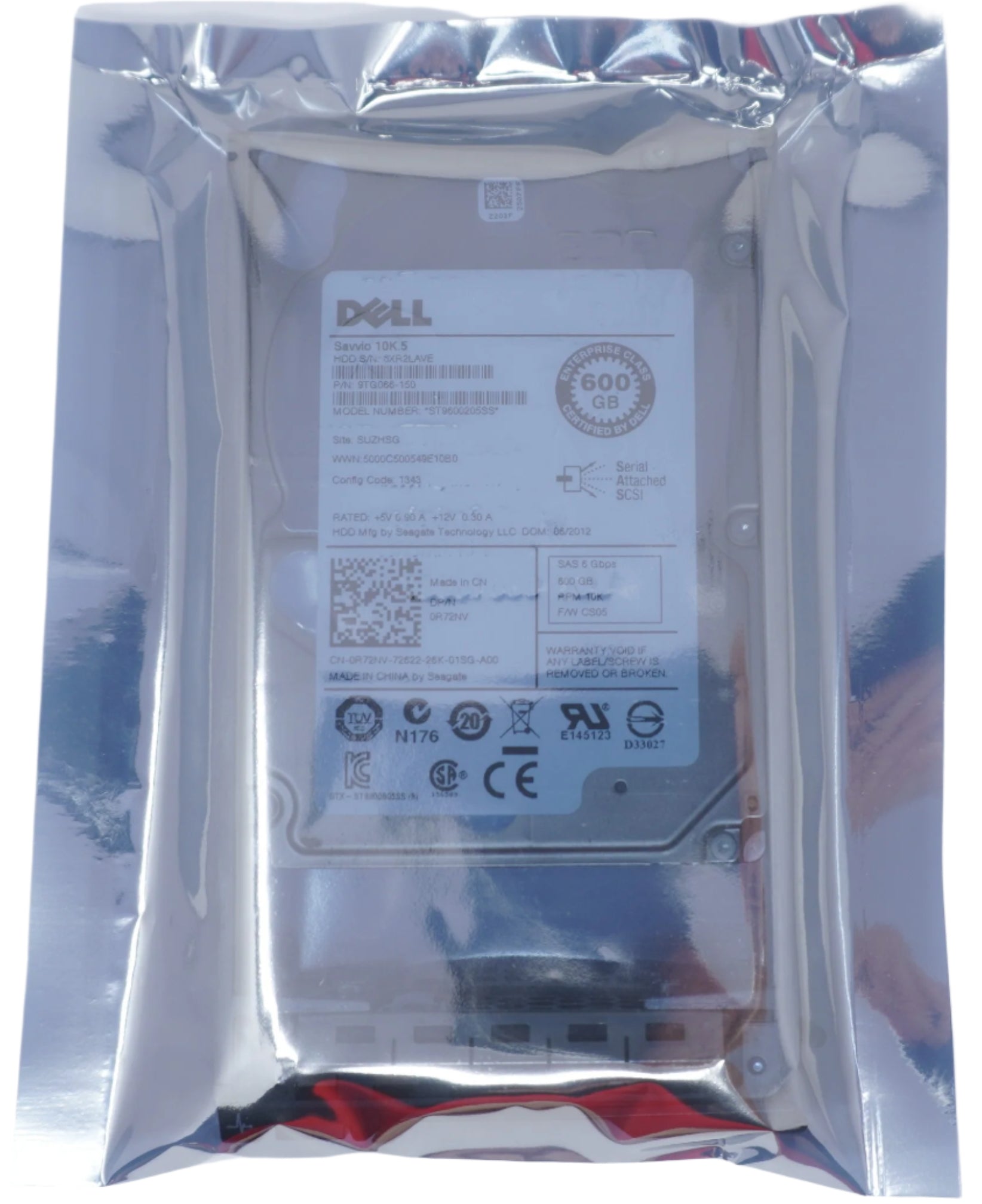 Dell R72NV 600gb 10k 6G SAS ST9600205SS Hard Drive