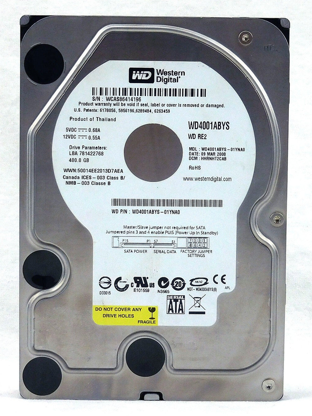 Western Digital RE2 WD4001ABYS 400GB 3.5-inch SATA 3Gb/s 7200 RPM