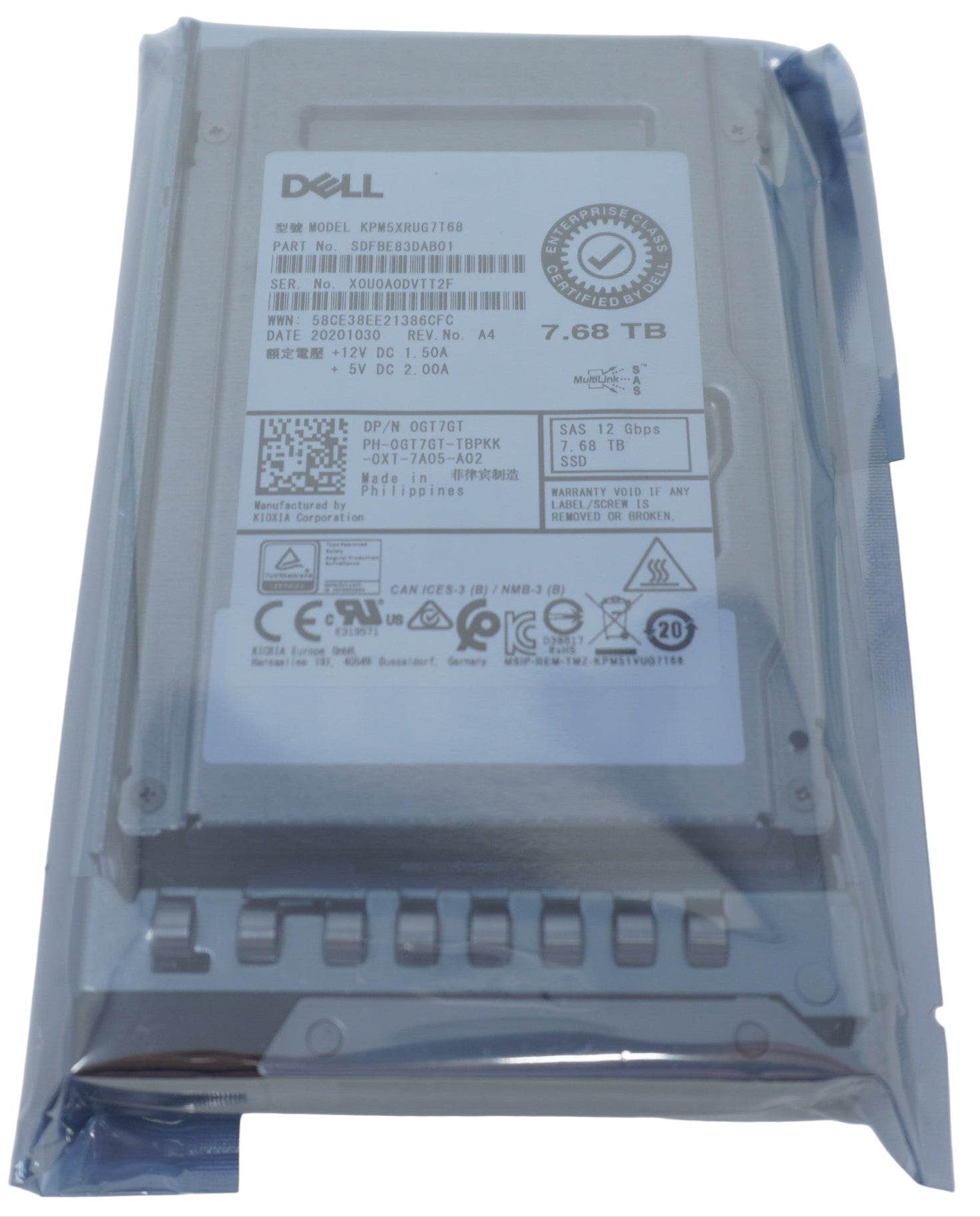 Toshiba 7.68tb ssd KPM5XRUG7T68