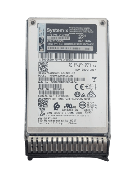 01GR906 01GR905 Lenovo 400GB 12G SED 2.5" SAS SSD