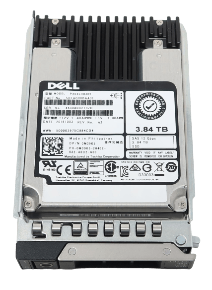 M09K5 0M09K5 PX04SRB384 Dell 3.84TB 12G SFF 2.5" SAS MLC RI SSD