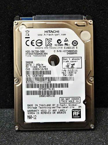 5k750 Hitachi 500gb Laptop Hard Disk 5400 Rpm Hitachi 0j15291