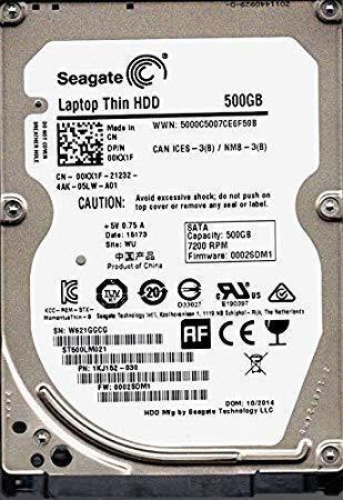 Seagate 1KJ152-030 Thin ST500LM021 500GB 7200 RPM 32MB Cache SATA 6.0Gb/s 2.5" Hard Drive