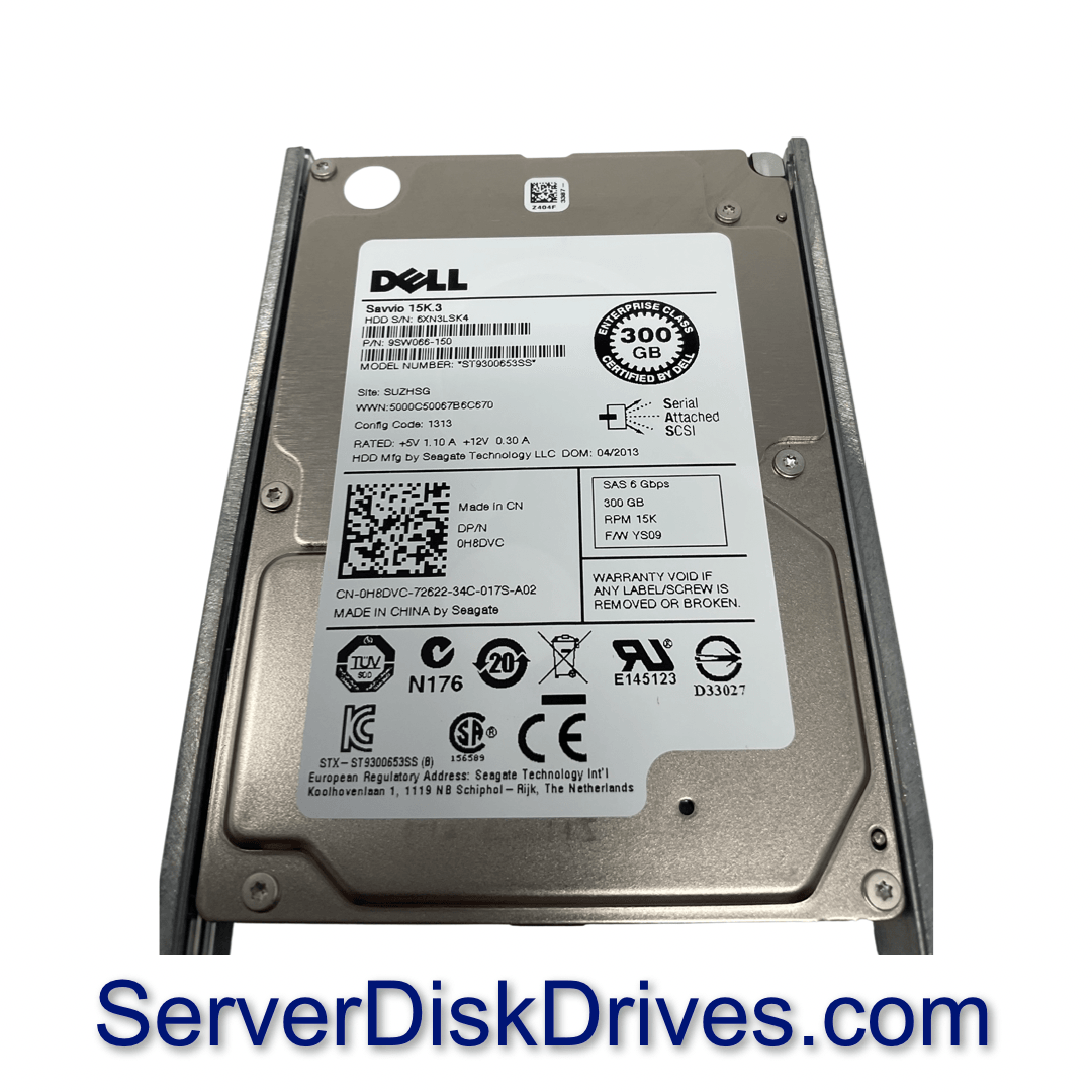 H8DVC Dell 300GB 15K RPM 6Gb/s 64MB SAS 2.5 Hard Drive ST9300653SS