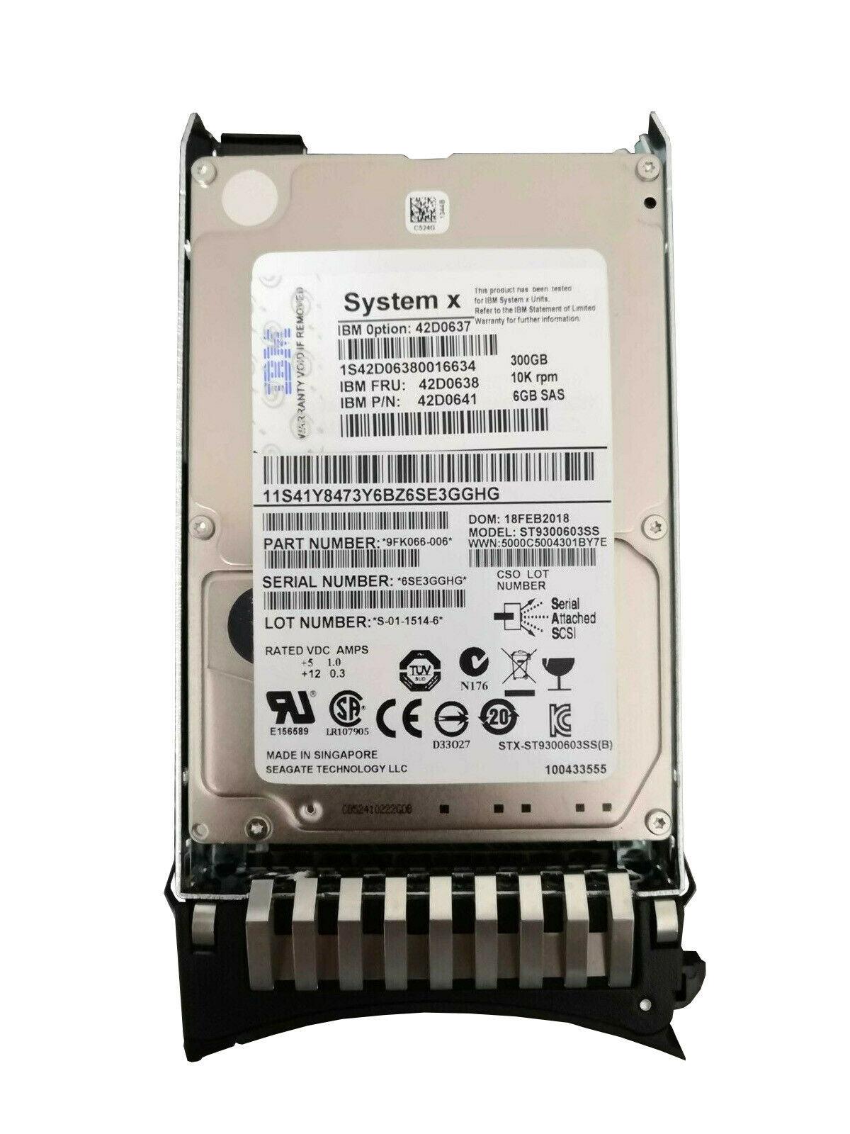 IBM 42D0638 300GB 10K RPM SAS 6Gb/s 2.5" Hot-Swap Hard Drive