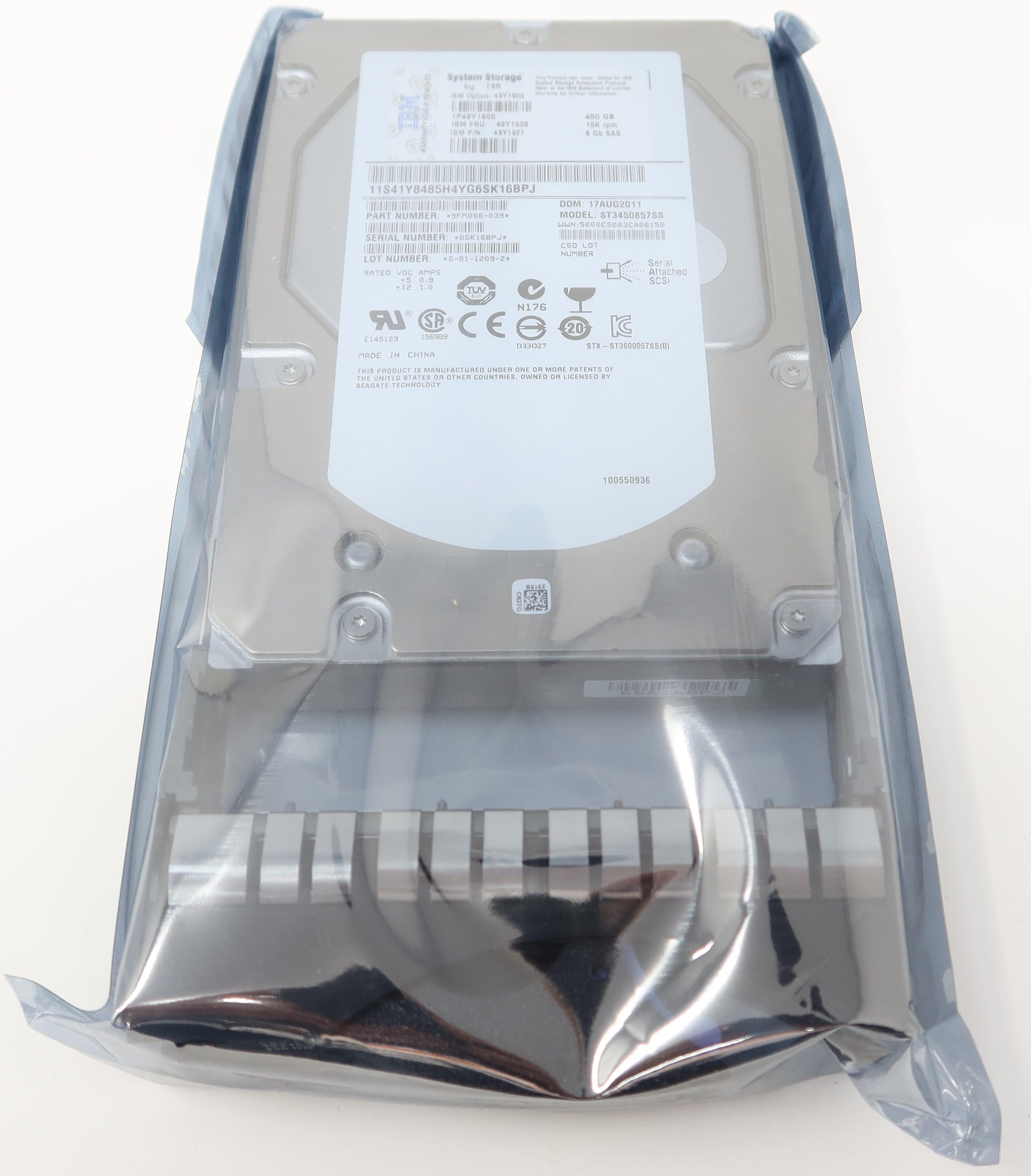 IBM 49Y1936 450GB SAS 15K RPM LFF Hard Drive 449Y1900 49Y1927