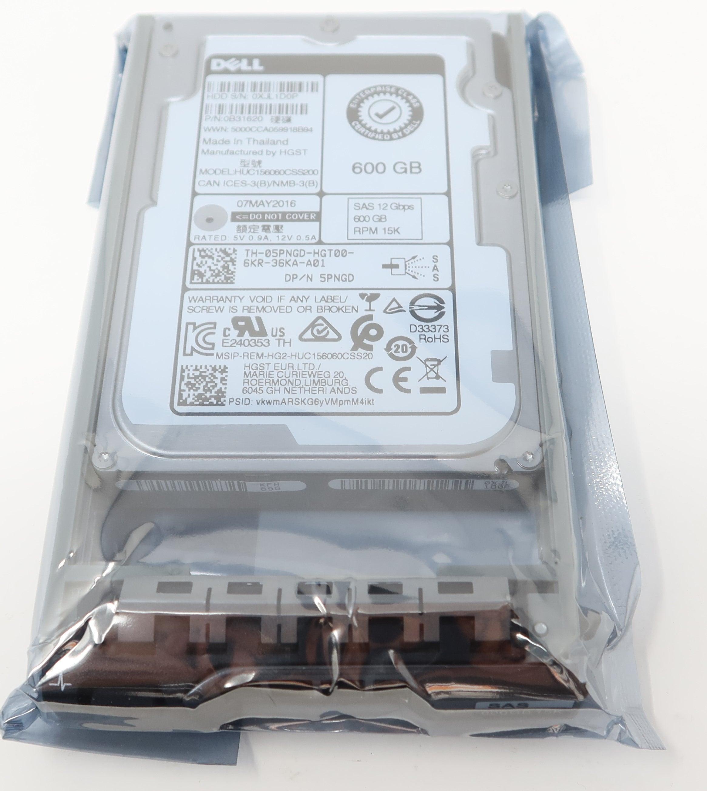 Dell 5PNGD HGST HUC156060CSS200 600GB 15K 12Gbps SAS 2.5" Hard Drive