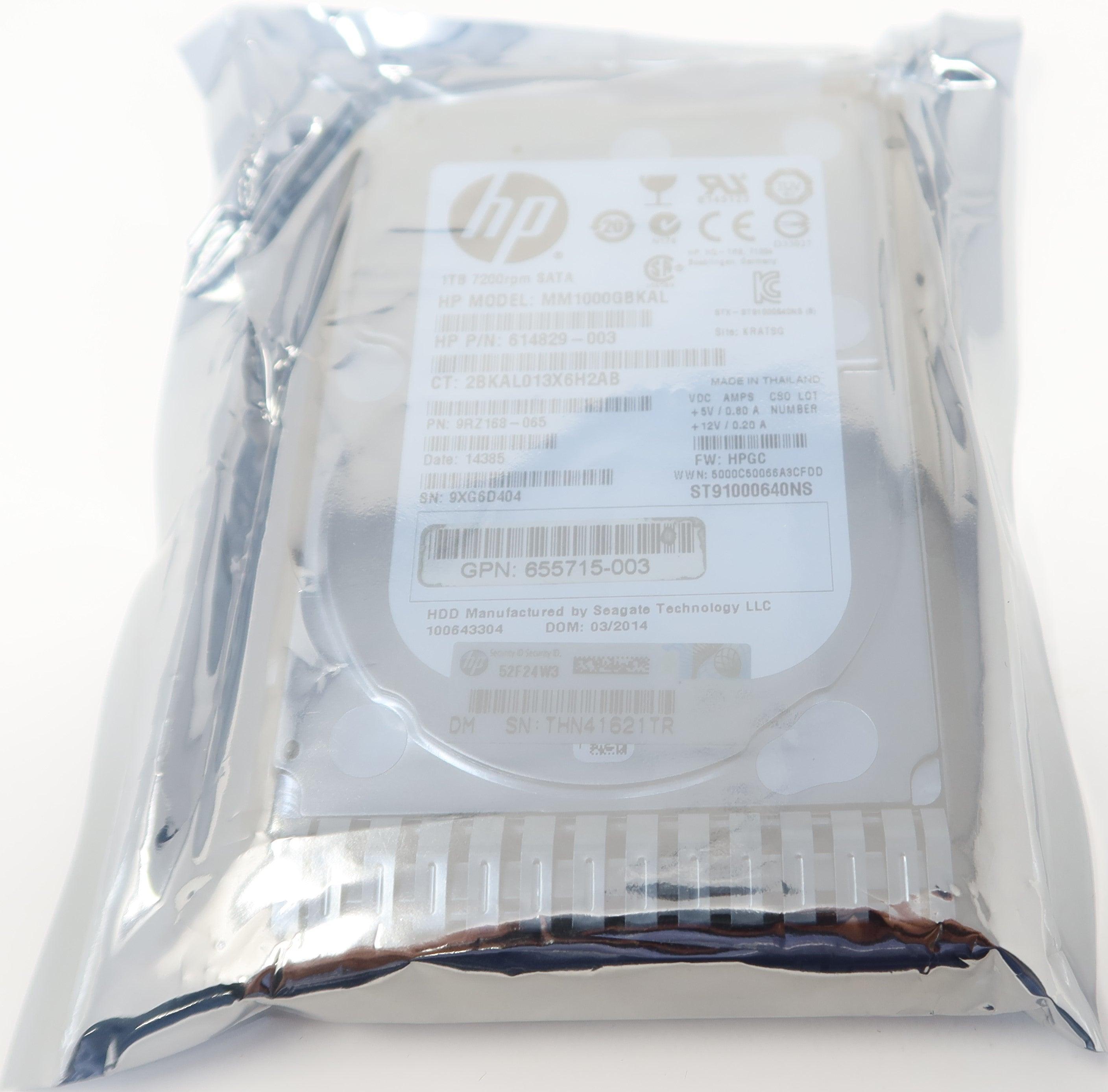 HP 656108-001 1TB 7.2K SATA 6G 2.5" SFF SC G8 G9 Hard Drive 655710-B21
