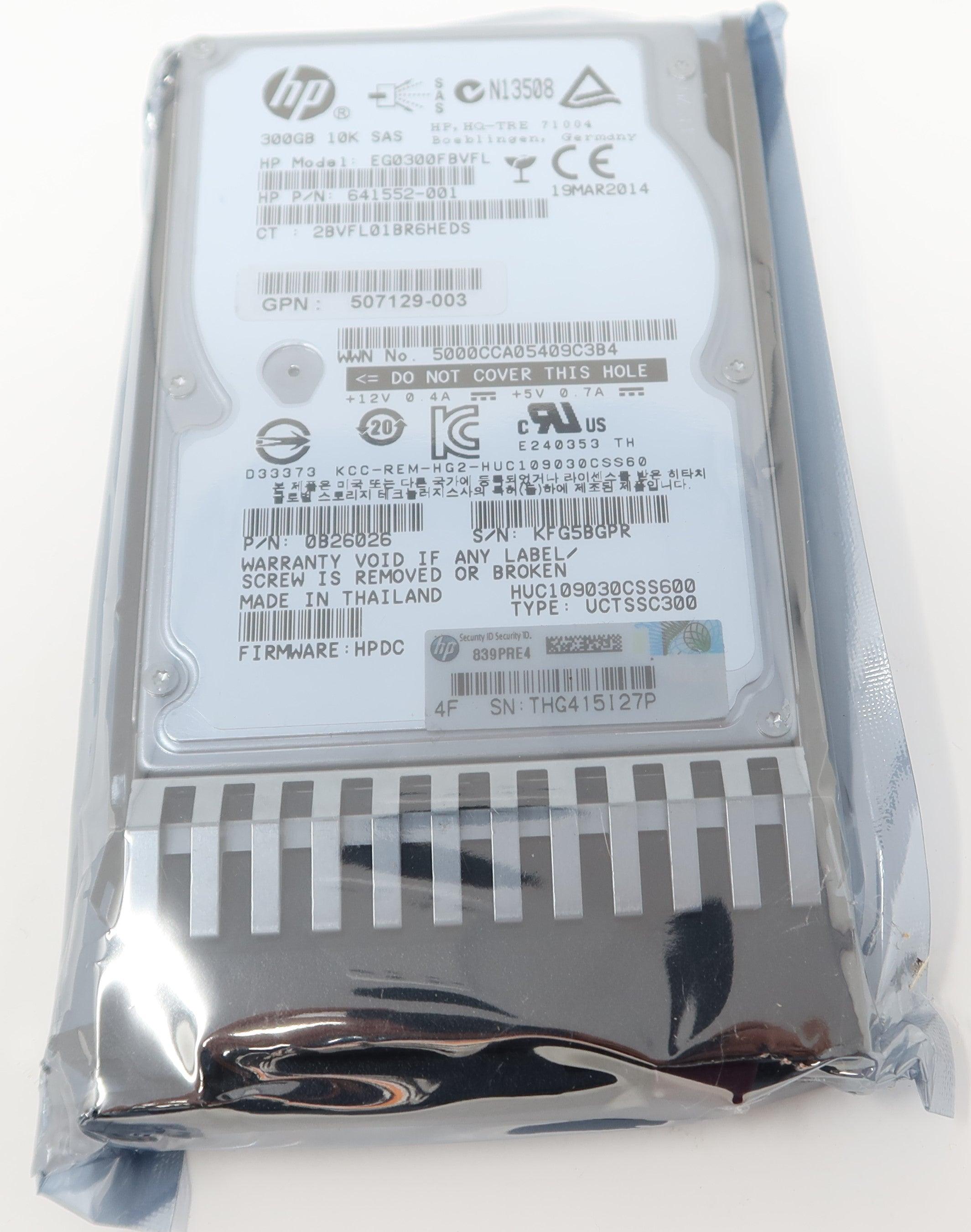 E2D55A 730709-001 HPE MSA 300GB 6G SAS 10K SFF 2.5" DP Drive