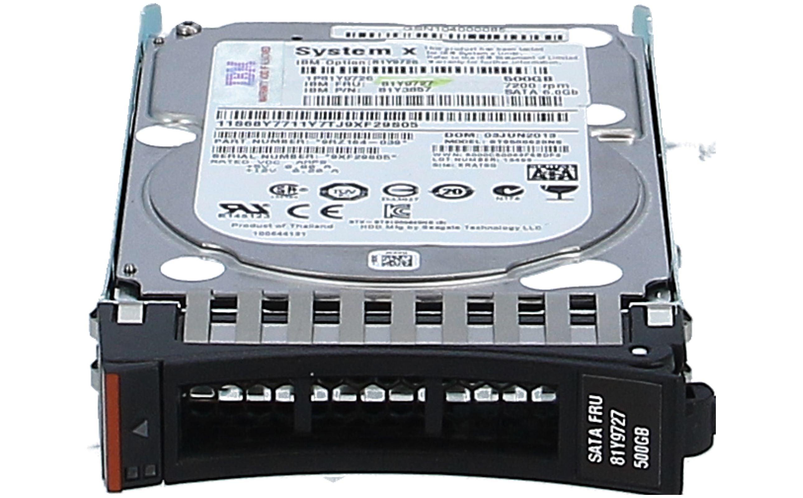 81Y9727 81Y3857 IBM SYSTEM X 500GB 7.2K RPM 6G 2.5" SATA Hard Drive