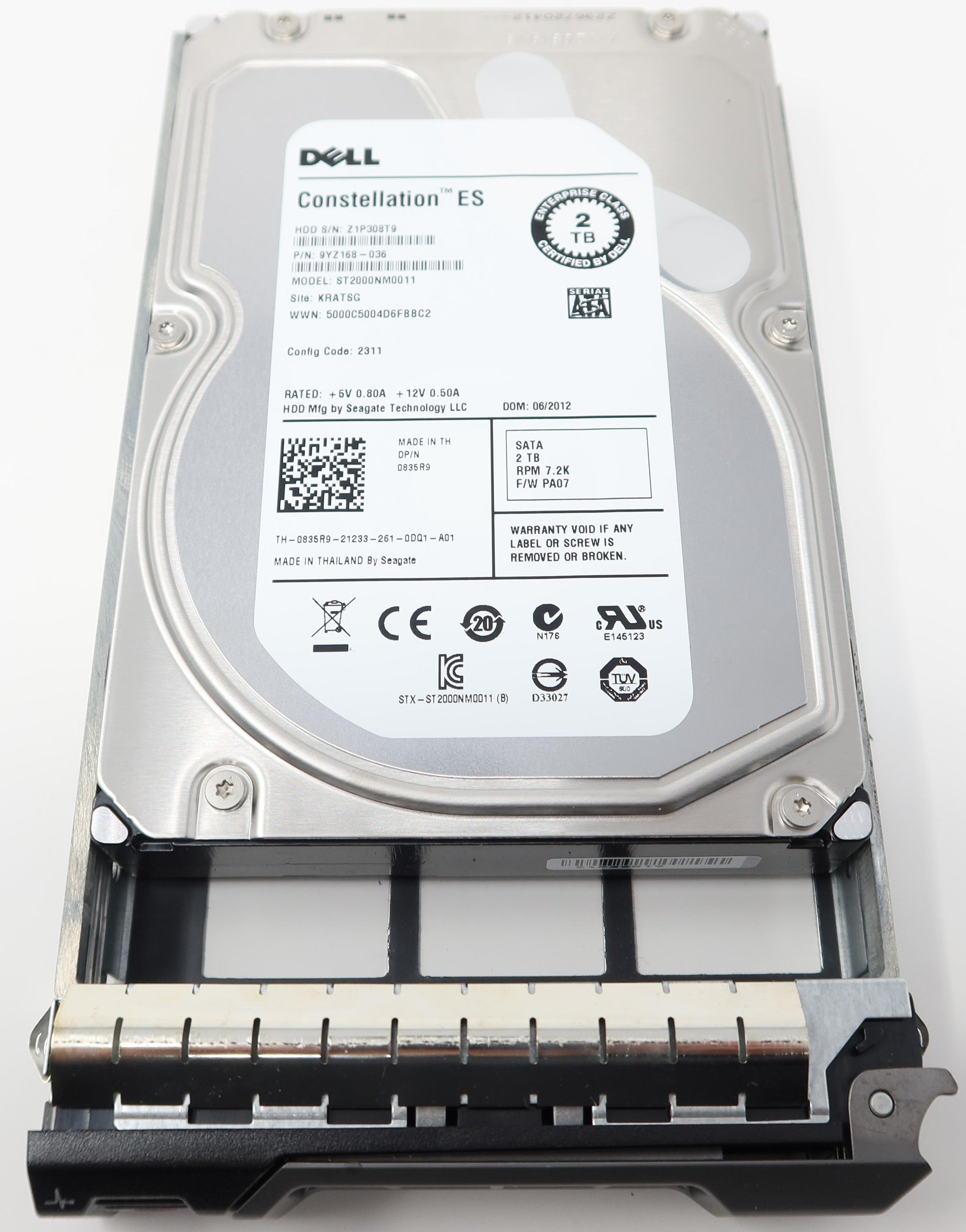 835R9 ST2000NM0011 Dell 2TB 7.2K 6G 3.5IN SATA Hard Drive