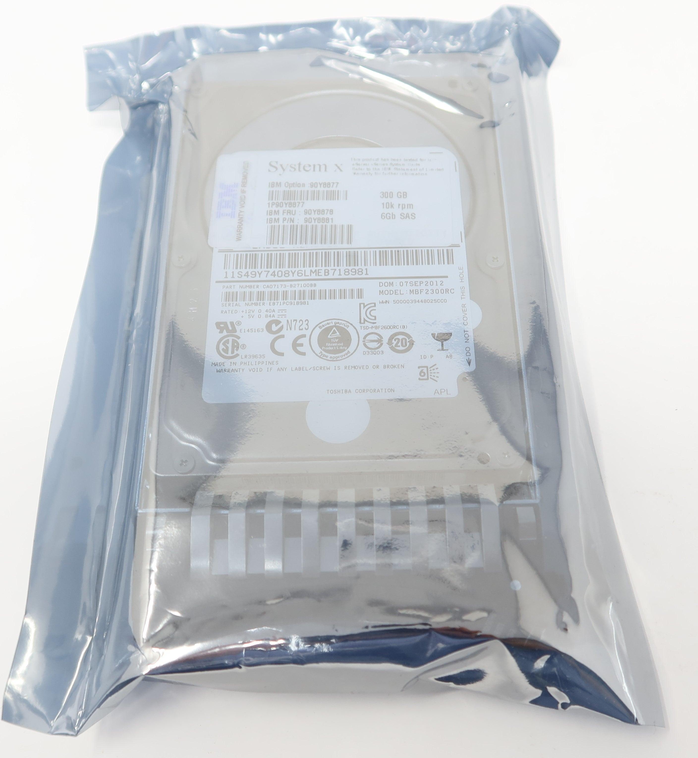 90Y8878 90Y8881 IBM 300GB 10K RPM 6Gb/s 2.5" SAS Hard Drive