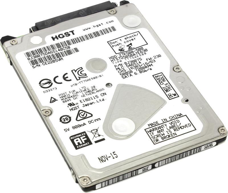 HTS725050A7E630 Hitachi 500GB 7200RPM 3Gb/s 2.5" SATA Laptop Hard Drive