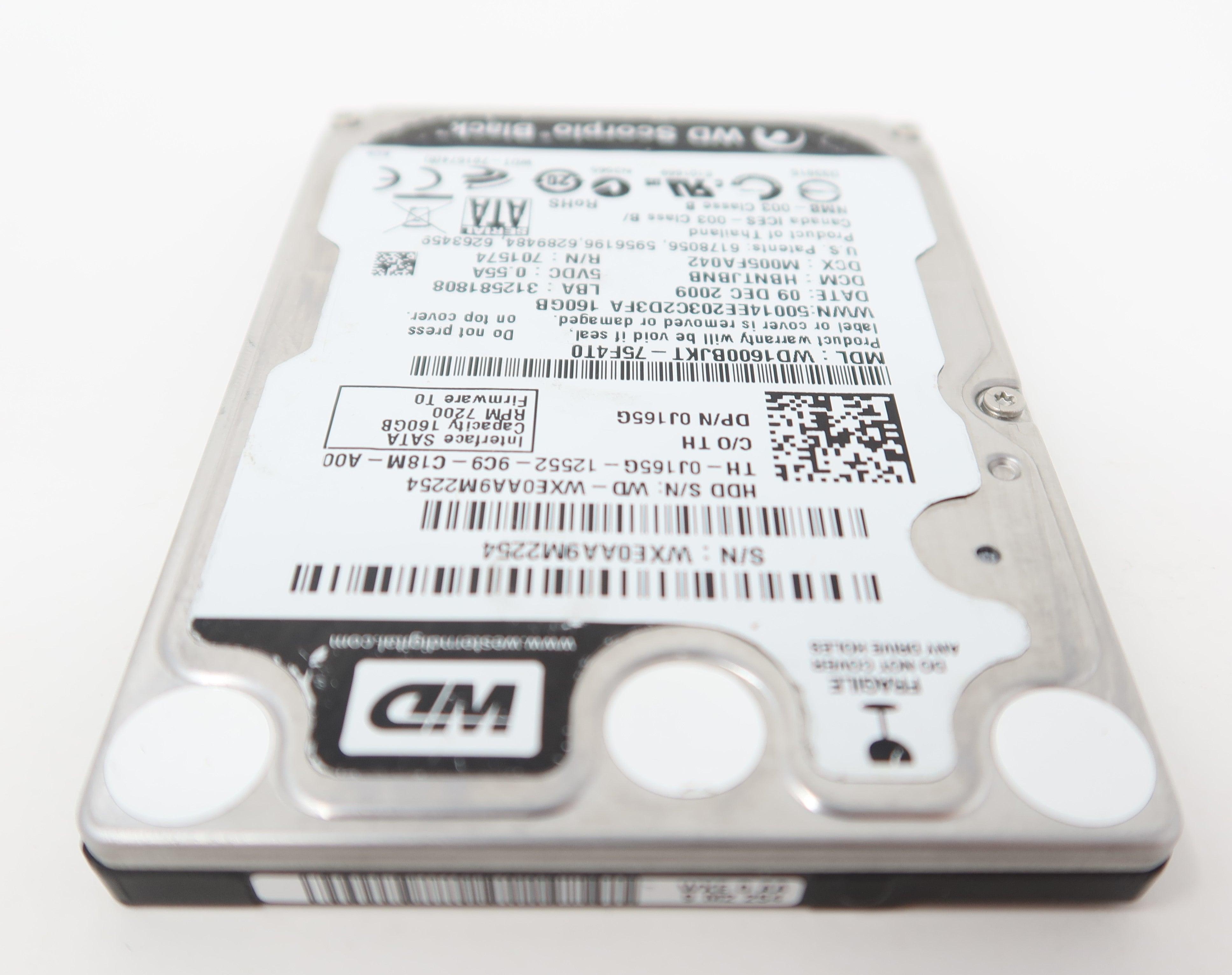 WD1600BJKT WD 160GB 7.2K SATA 2.5in Hard Drive J165G