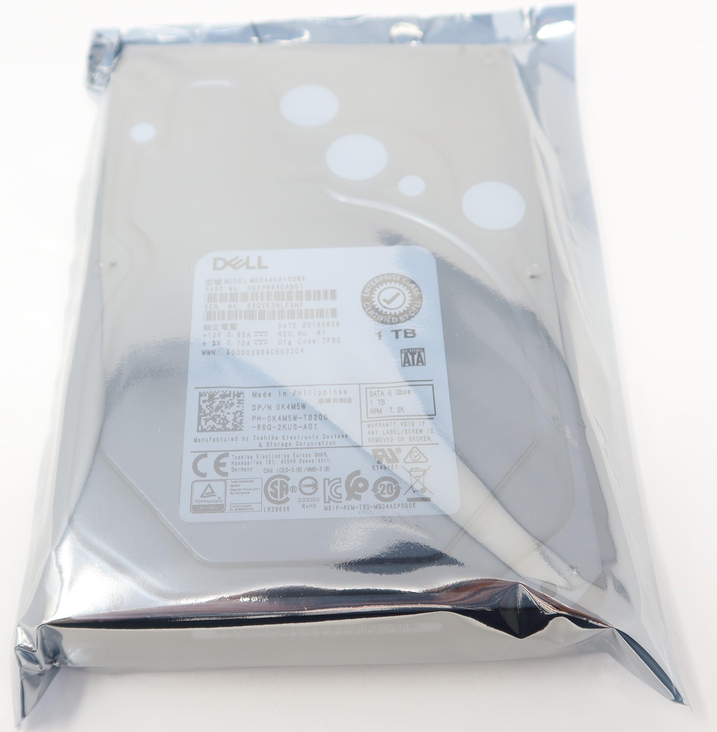 K4M5W MG04ACA100NY DELL TOSHIBA 1TB 7.2K SATA 6Gb 3.5" Hard Drive