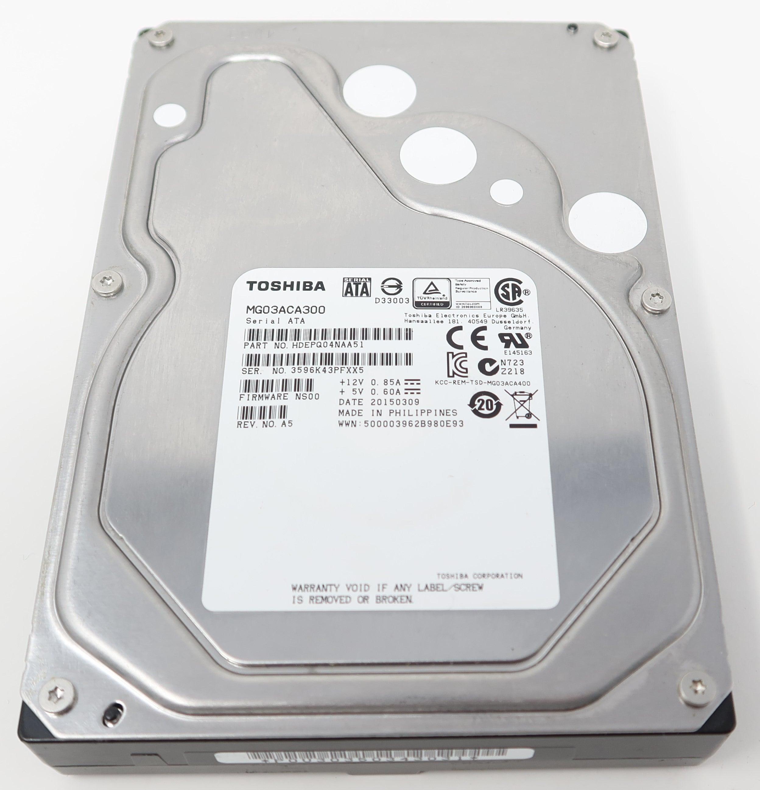 MG03ACA300 HDEPQ04NAA51 Toshiba 3TB 7200RPM 6Gbps 3.5" SATA HDD Hard Drive