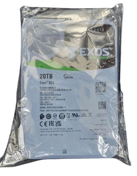 ST20000NM007D 20TB 7.2K 256MB SATA 6.0Gb/s 3.5" Hard Drive