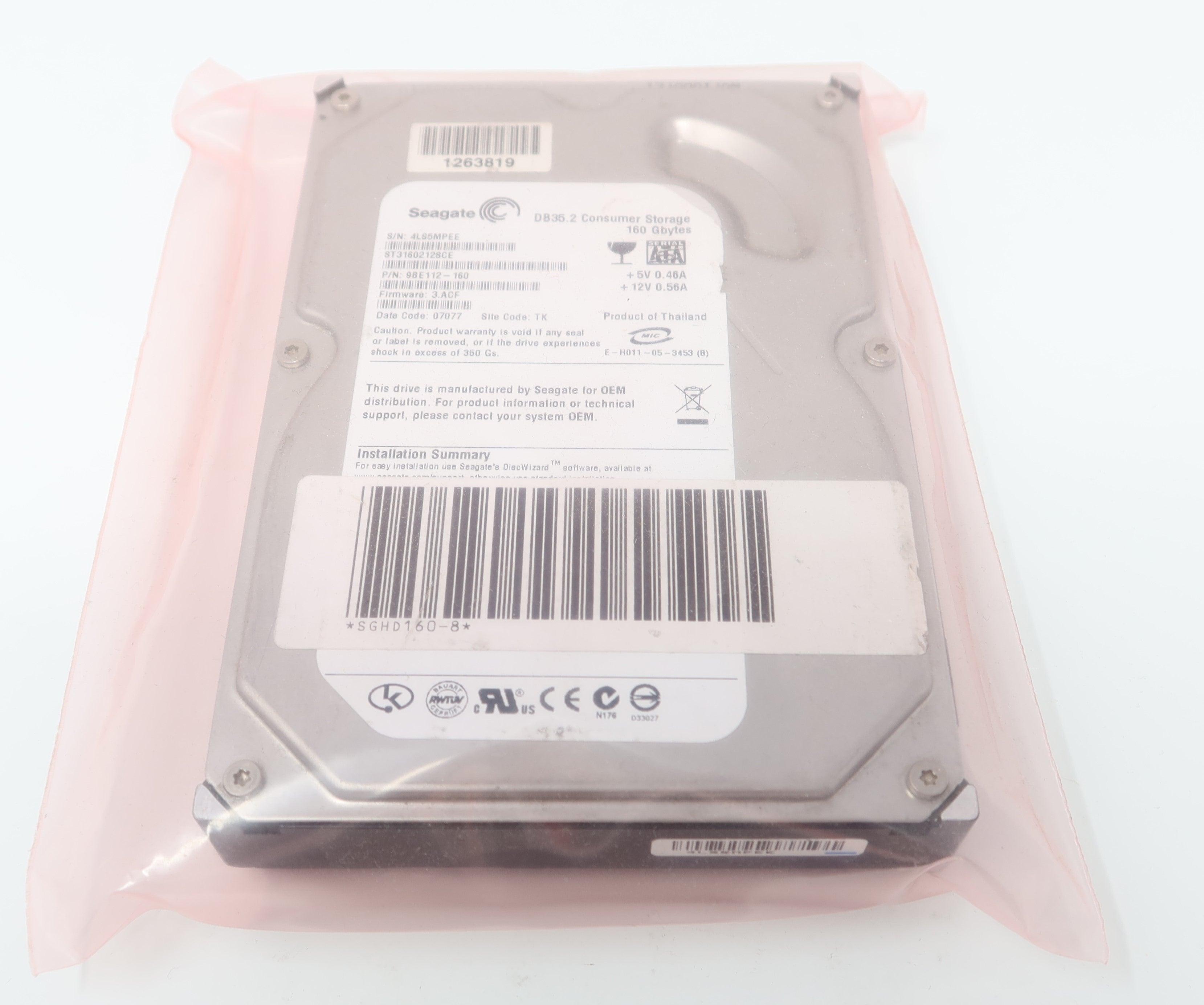 Seagate ST3160212SCE 160GB 7200RPM 3.5" SATA Desktop Hard Drive