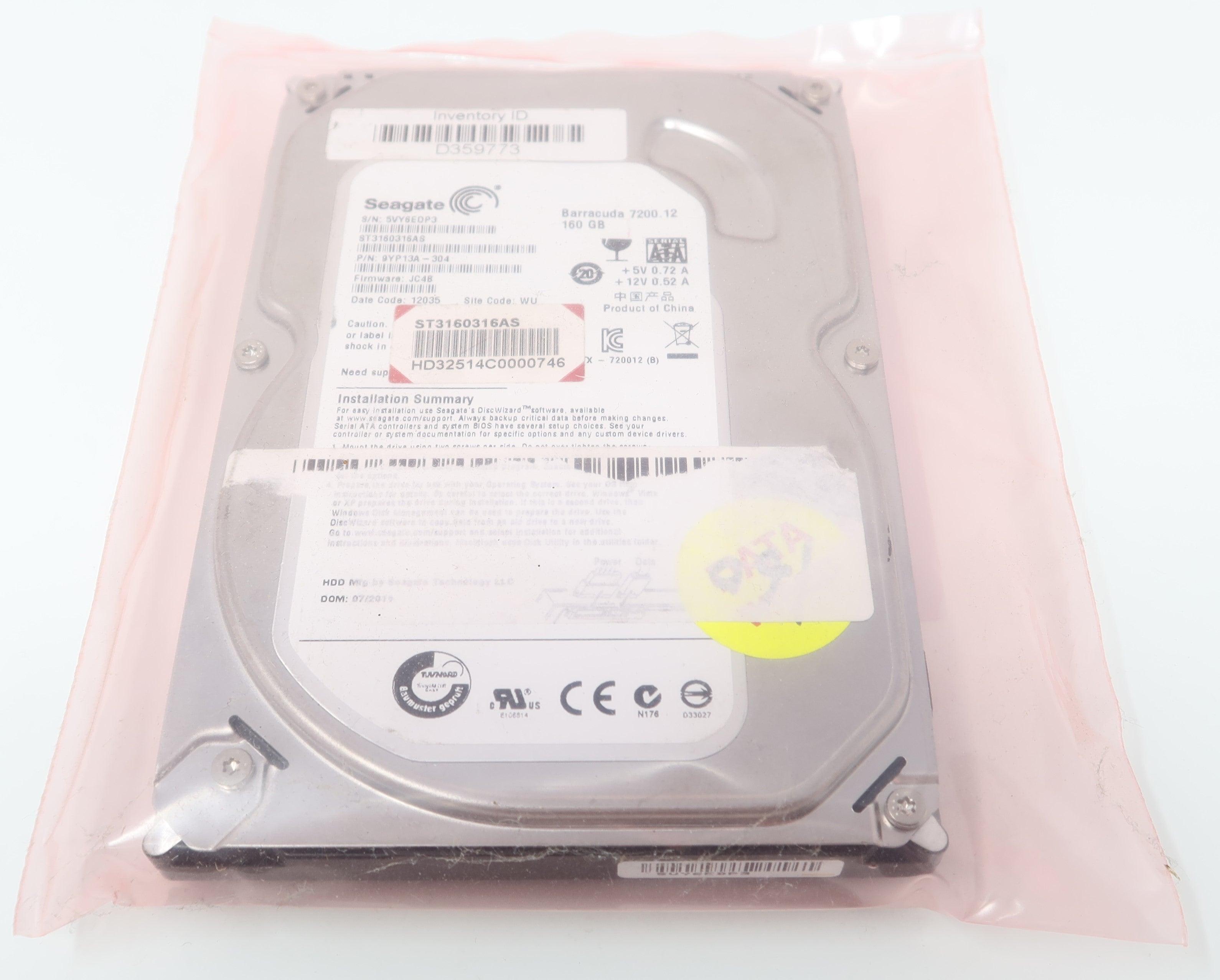 Seagate Barracuda ST3160316AS 160GB 3.5" SATA II Hard Disk Drive