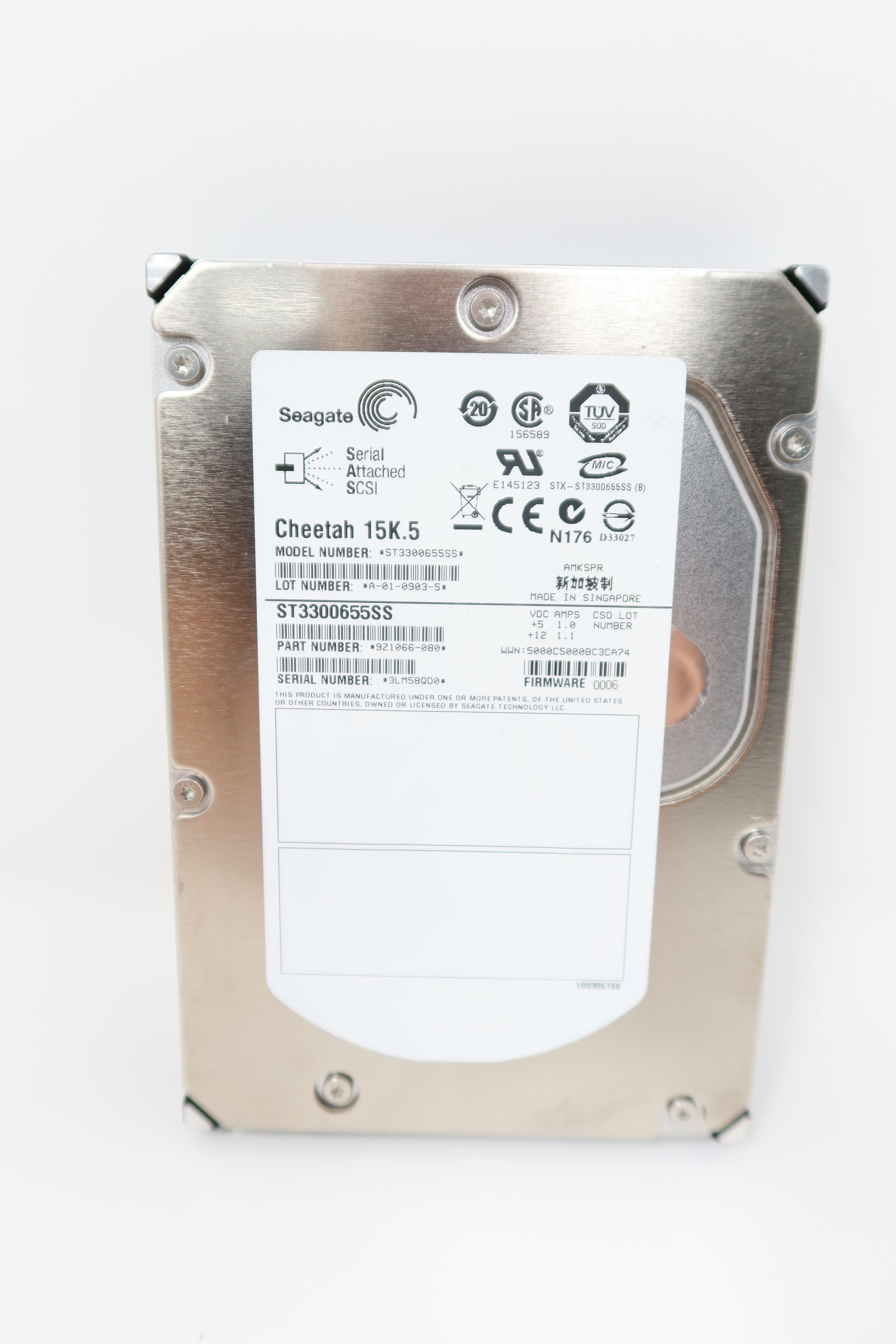 Seagate ST3300655SS 300GB 15K SAS 3.5IN (Lot of 5) Drives