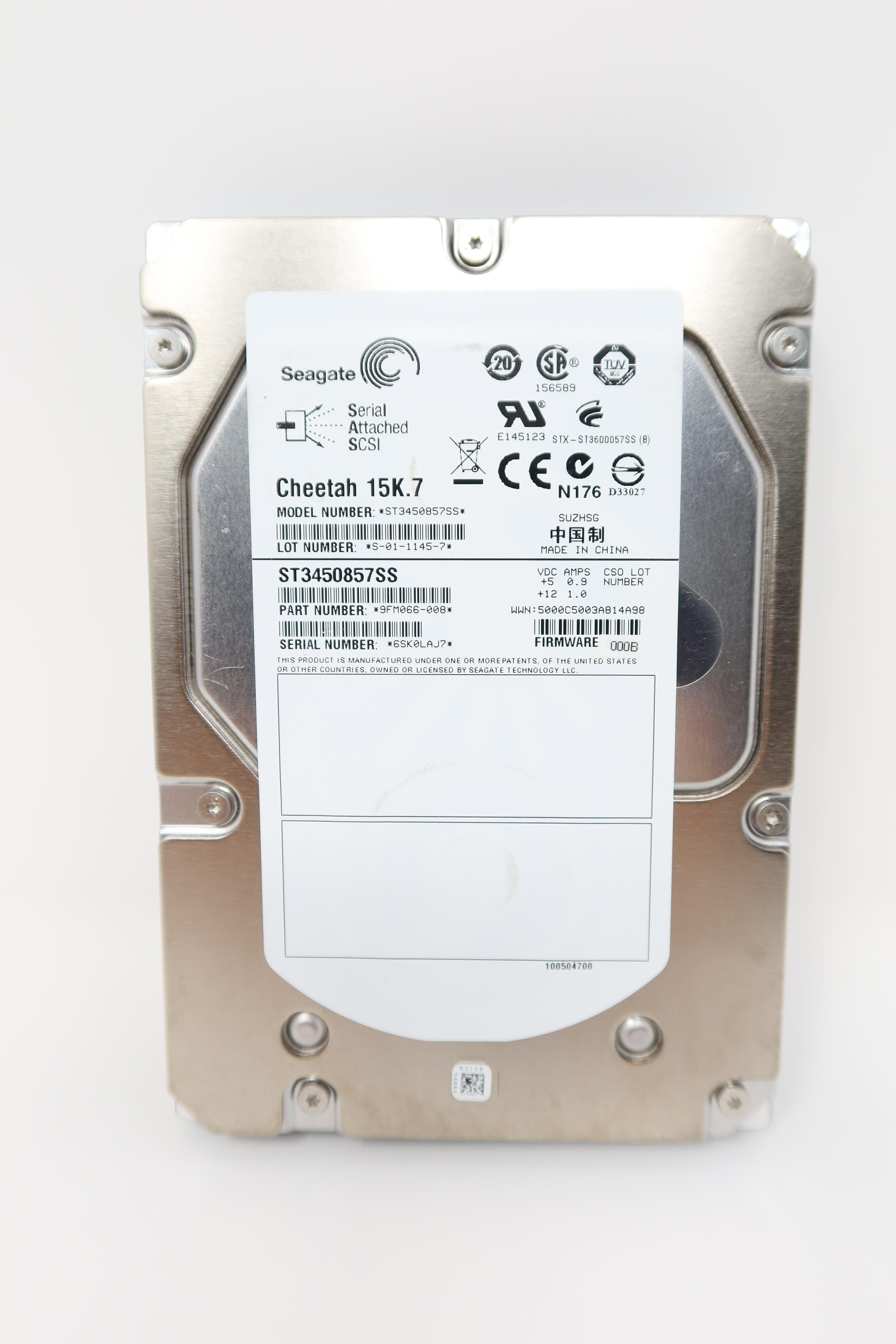 Seagate Cheetah ST3450857SS 450GB 15K SAS 3.5IN (Lot of 5) Drives