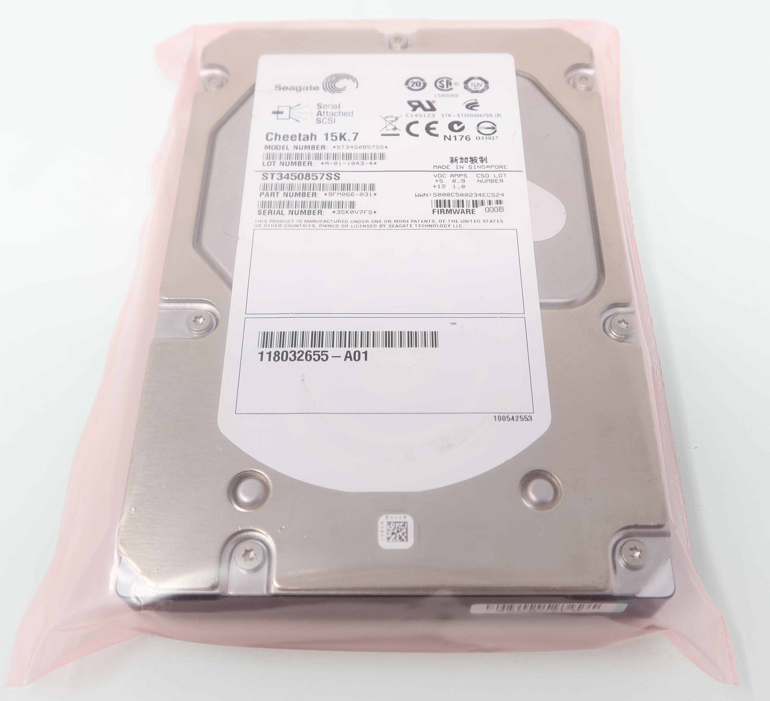 ST3450857SS Seagate Cheetah 15K.7 450GB 15000 RPM 3.5" SAS Hot-Swap Hard Drive