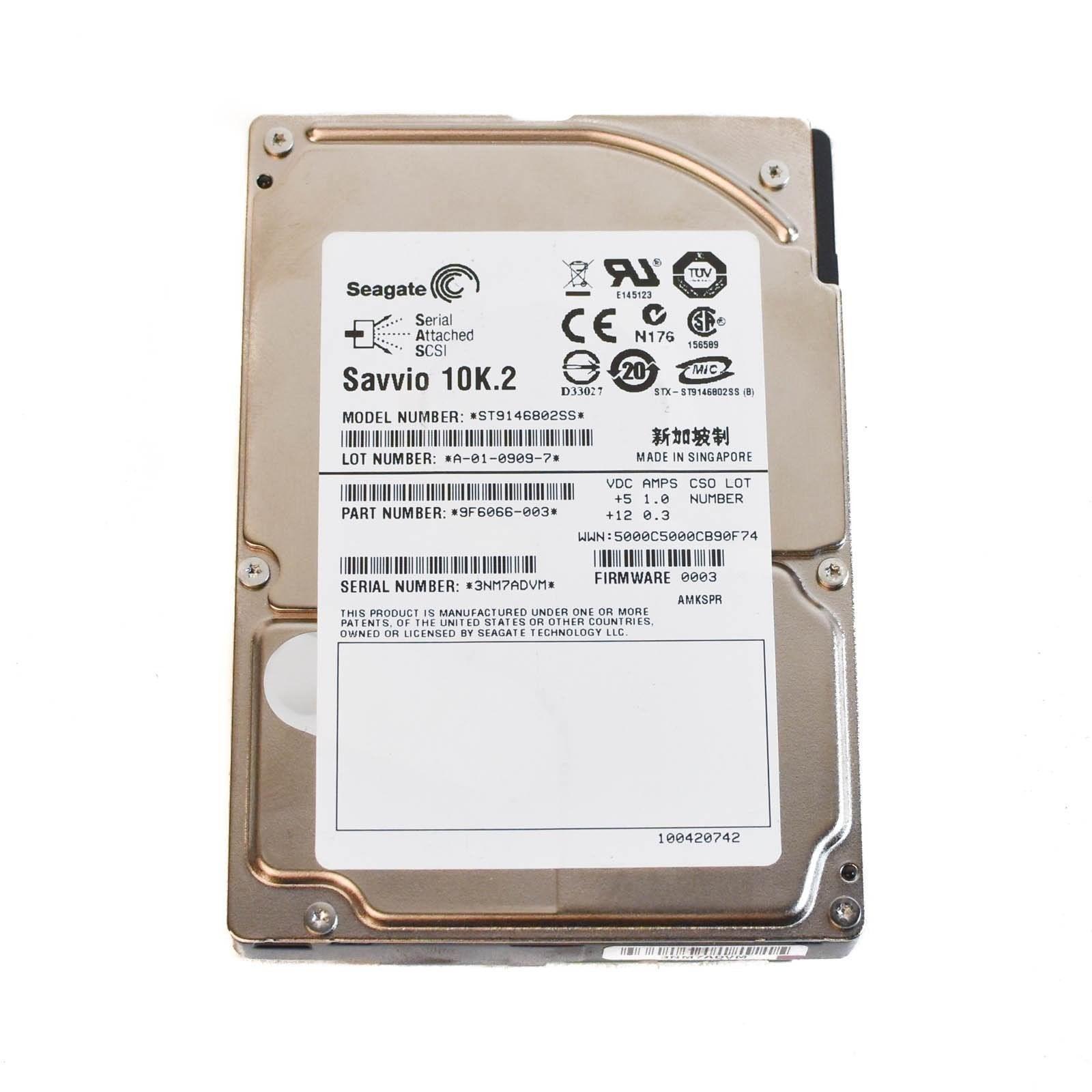 Seagate Savvio 10K.2 ST9146802SS 146.8GB 10K 2.5in SAS Hard Drive