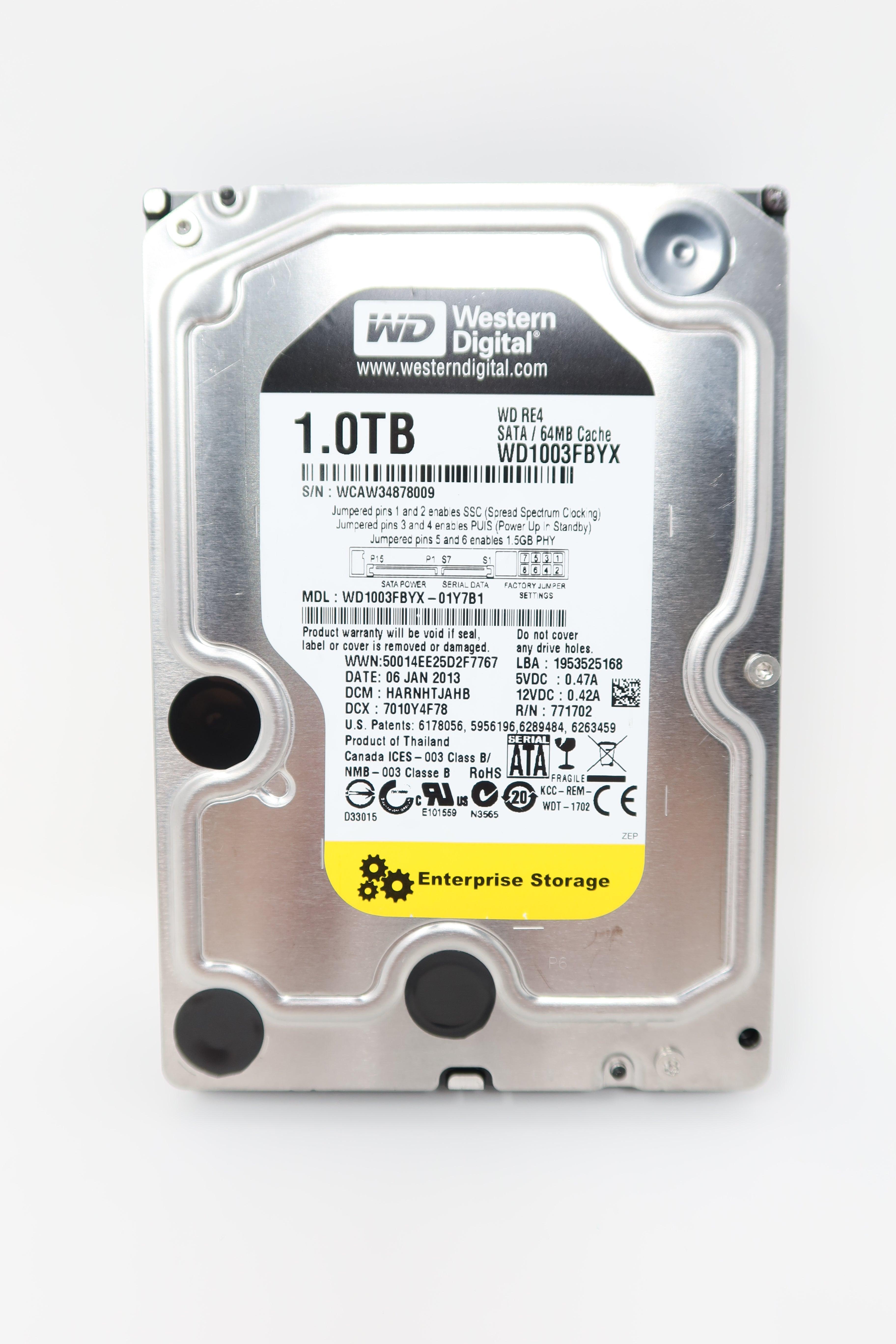 WD1003FBYX RE4 1TB 7200RPM SATA Hard Drive (Lot of 5 Pcs)