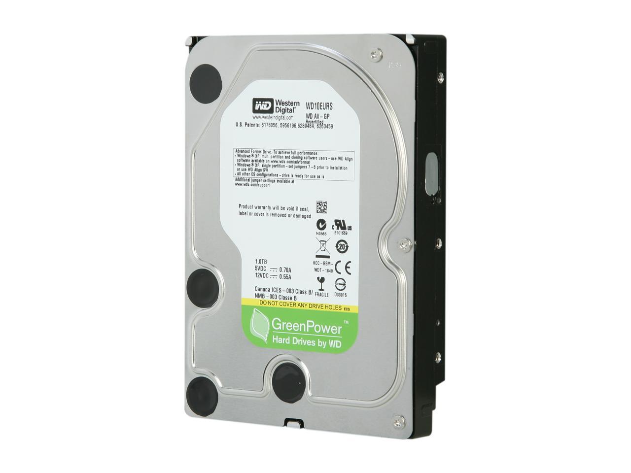 Western Digital AV-GP WD10EURS 1TB 64MB SATA 3.0Gb/s 3.5" Hard Drive