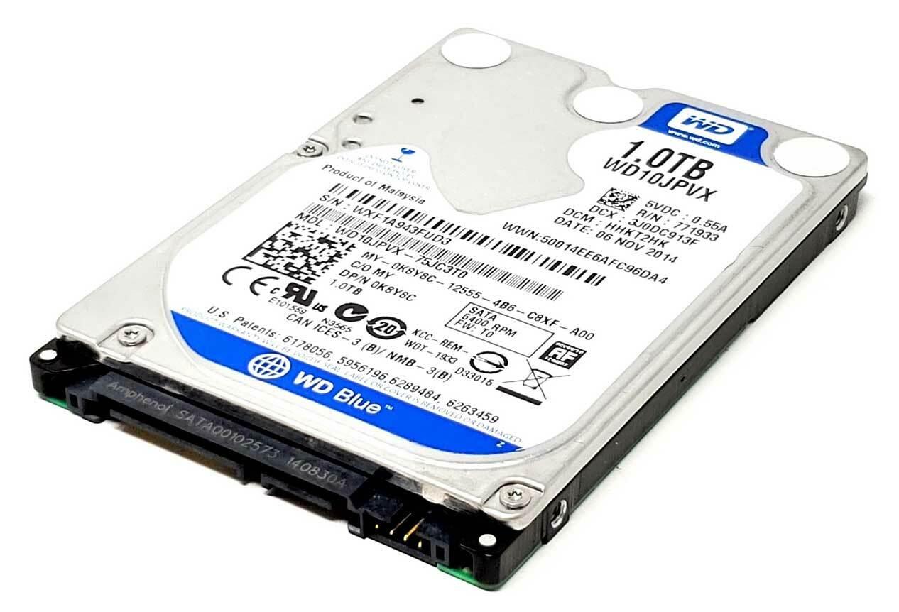 WD Blue 1TB Mobile Hard Disk Drive - 5400 RPM SATA 6Gb/s 2.5 Inch - WD10JPVX