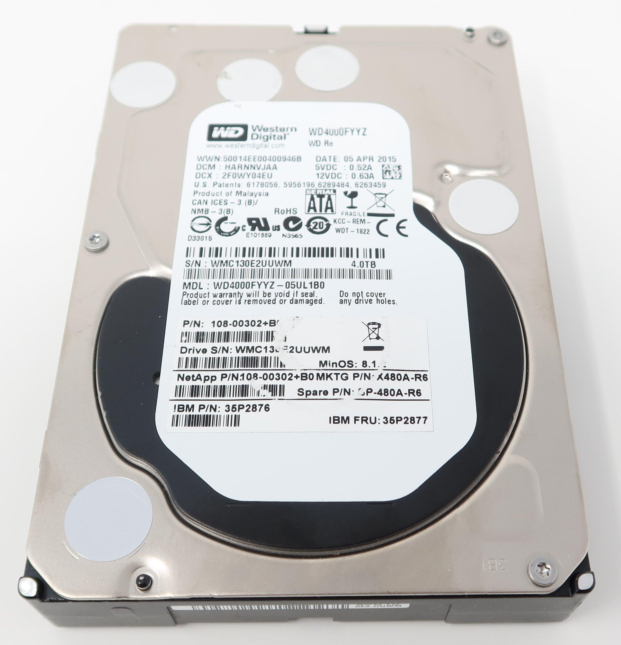 Western Digital RE WD4000FYYZ 4TB 7200 RPM 64MB 6Gb/s 3.5" SATA Hard Drive