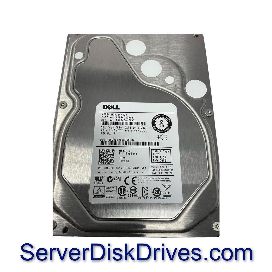 Dell 829T8 MG03SCA200 2TB 7.2K 6 Gbps 64MB 3.5" SAS Drive