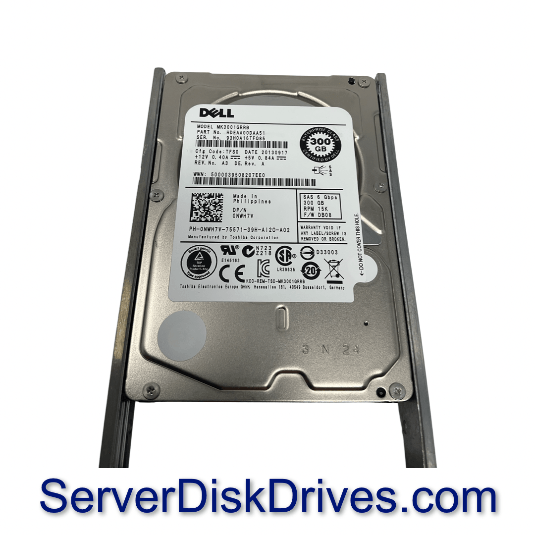 NWH7V Dell 300GB 15K 6Gb/s 32MB 2.5 SAS Hard Drive MK3001GRRB